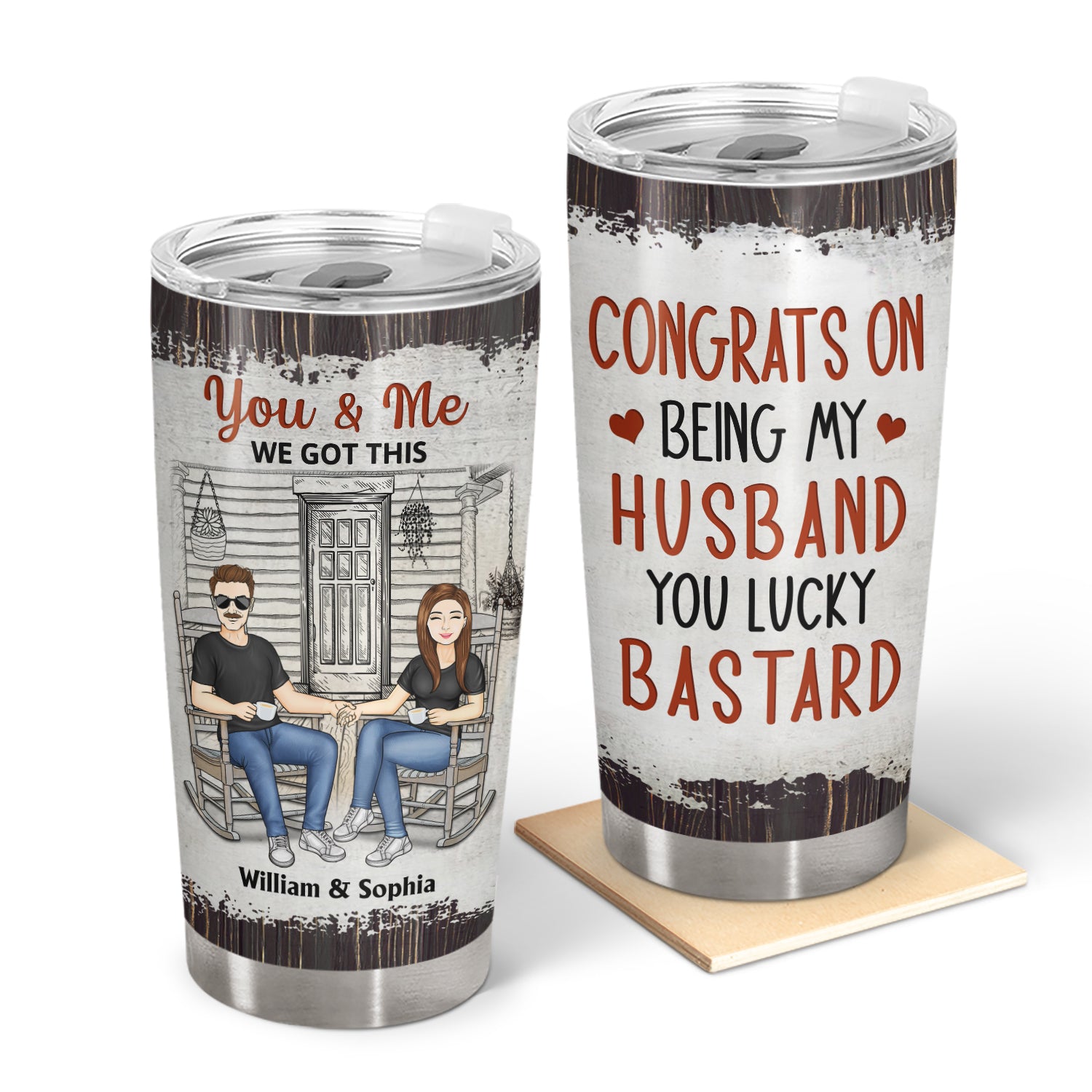 Congrats On Being My Husband - Loving Gift For Couples - Personalized Custom Tumbler