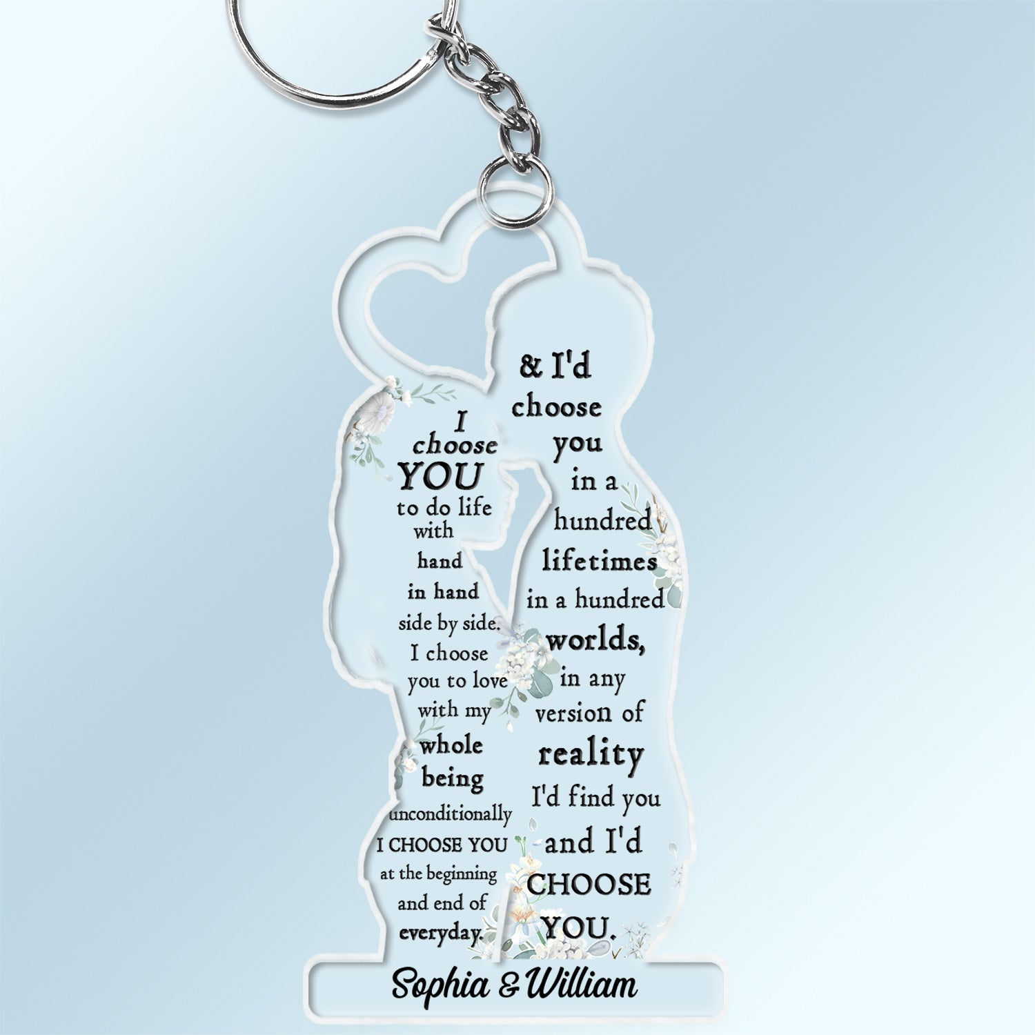 I Choose You - Anniversary Gift For Couples - Personalized Cutout Acrylic Keychain