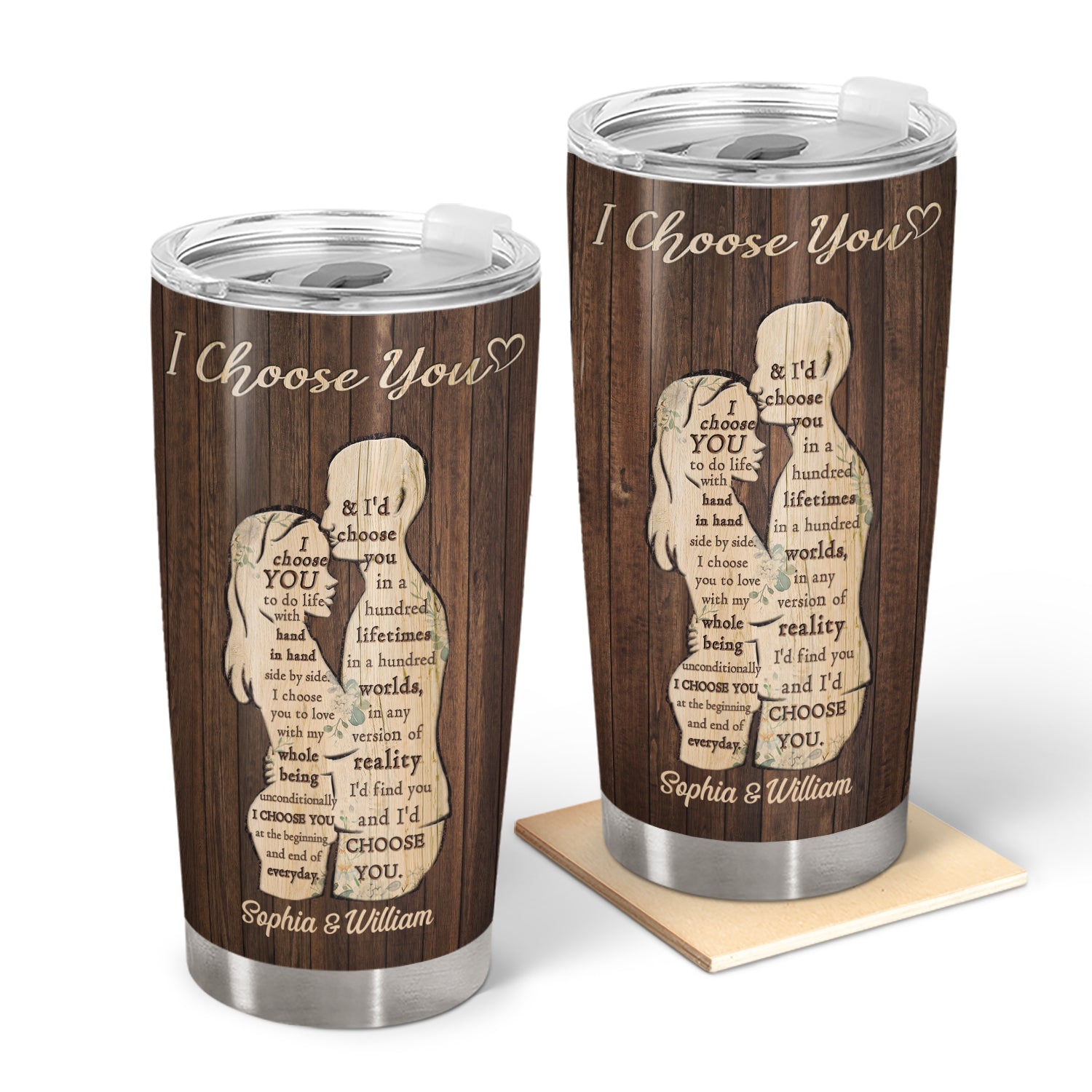 I Choose You - Anniversary Gift For Couples - Personalized Tumbler