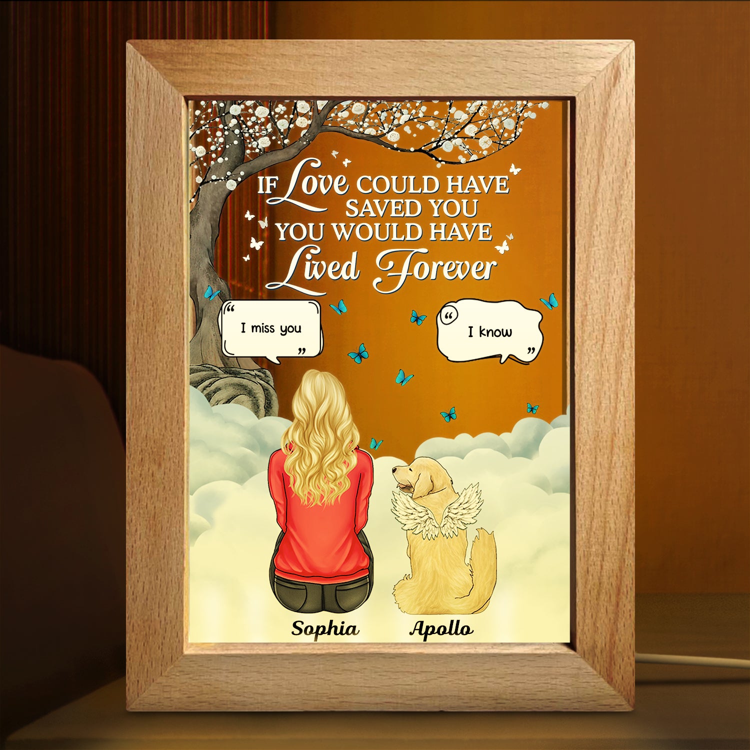 If Love Could Have Saved You - Memorial Gift For Pet Lovers, Dog Mom, Dog Dad, Cat Mom, Cat Dad - Personalized Frame Lamp