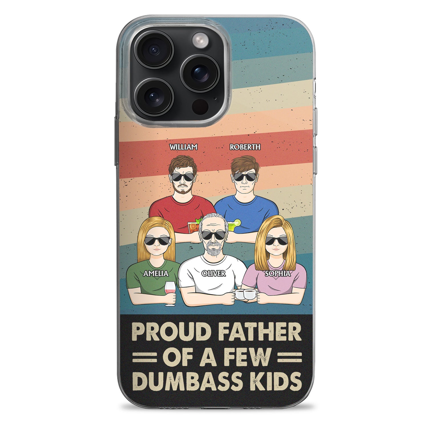 Proud Father Of A Few - Funny Gift For Dad, Father, Grandpa - Personalized Clear Phone Case