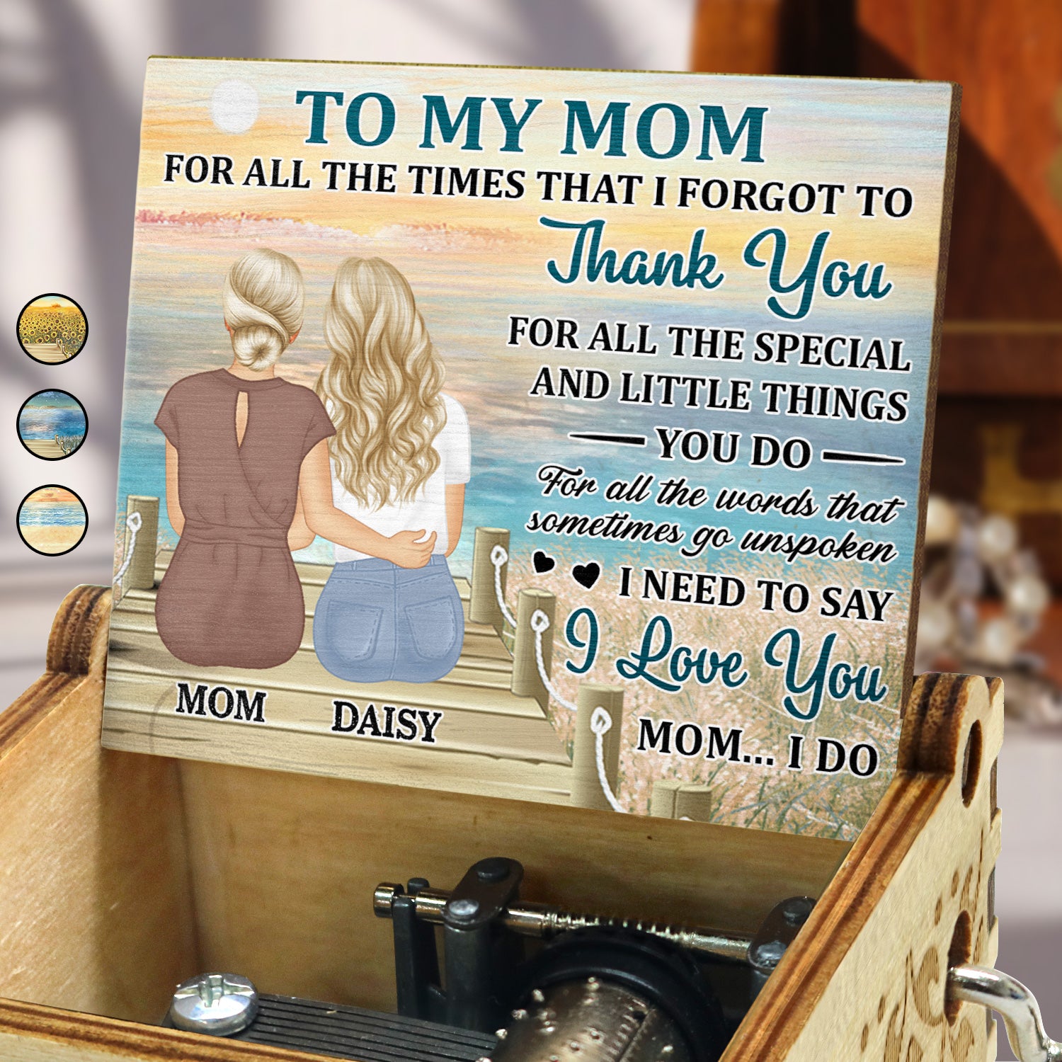 I Need To Say I Love You - Gift For Mother, Grandma, Grandmother - Personalized Spin Button, Hand Crank Music Box