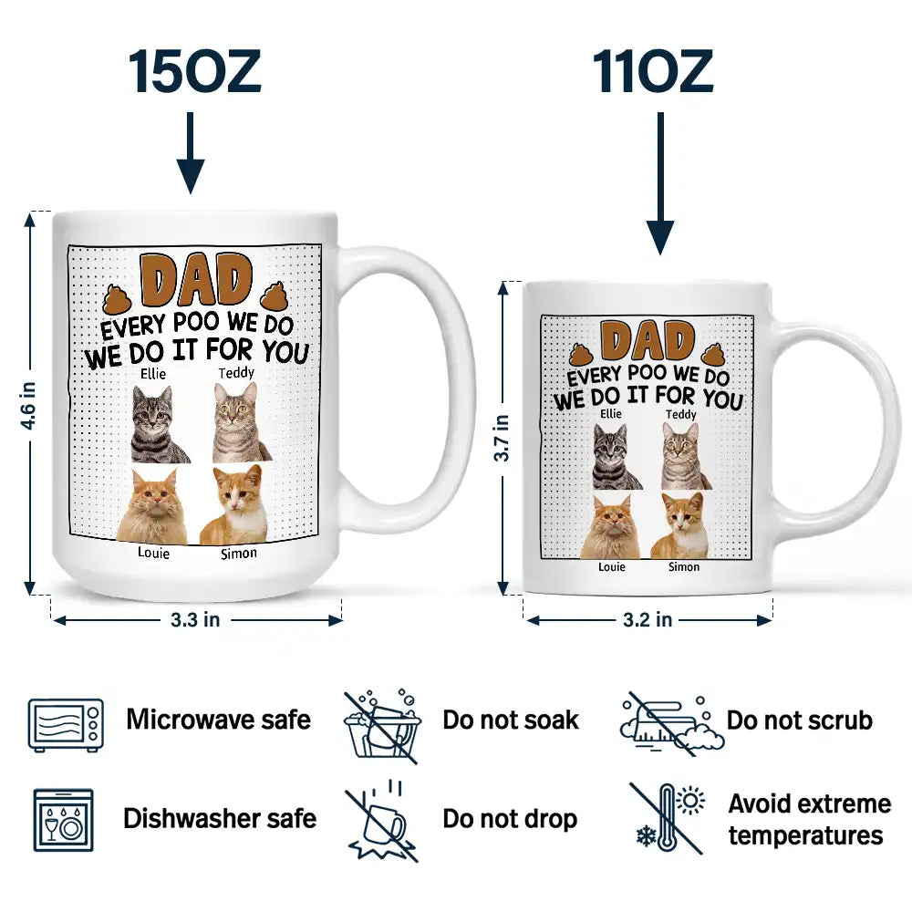 Custom Photo Dad Every Poo I Do - Personalized Mug