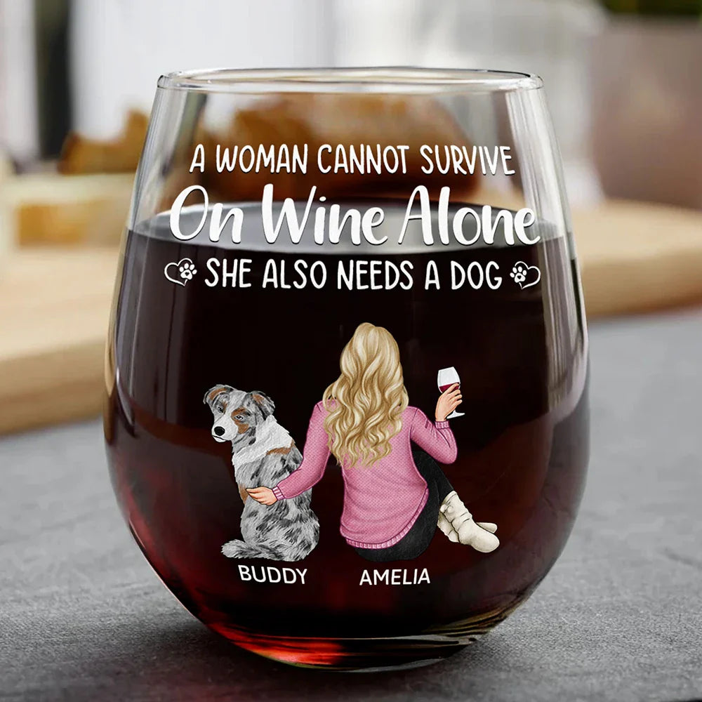 A Woman, Wine & Her Dog