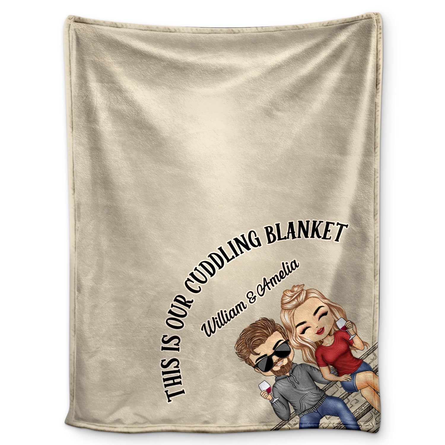 Personalized Couple Quilt/Fleece Blanket - Gift Idea For Couple - I Love You The Most