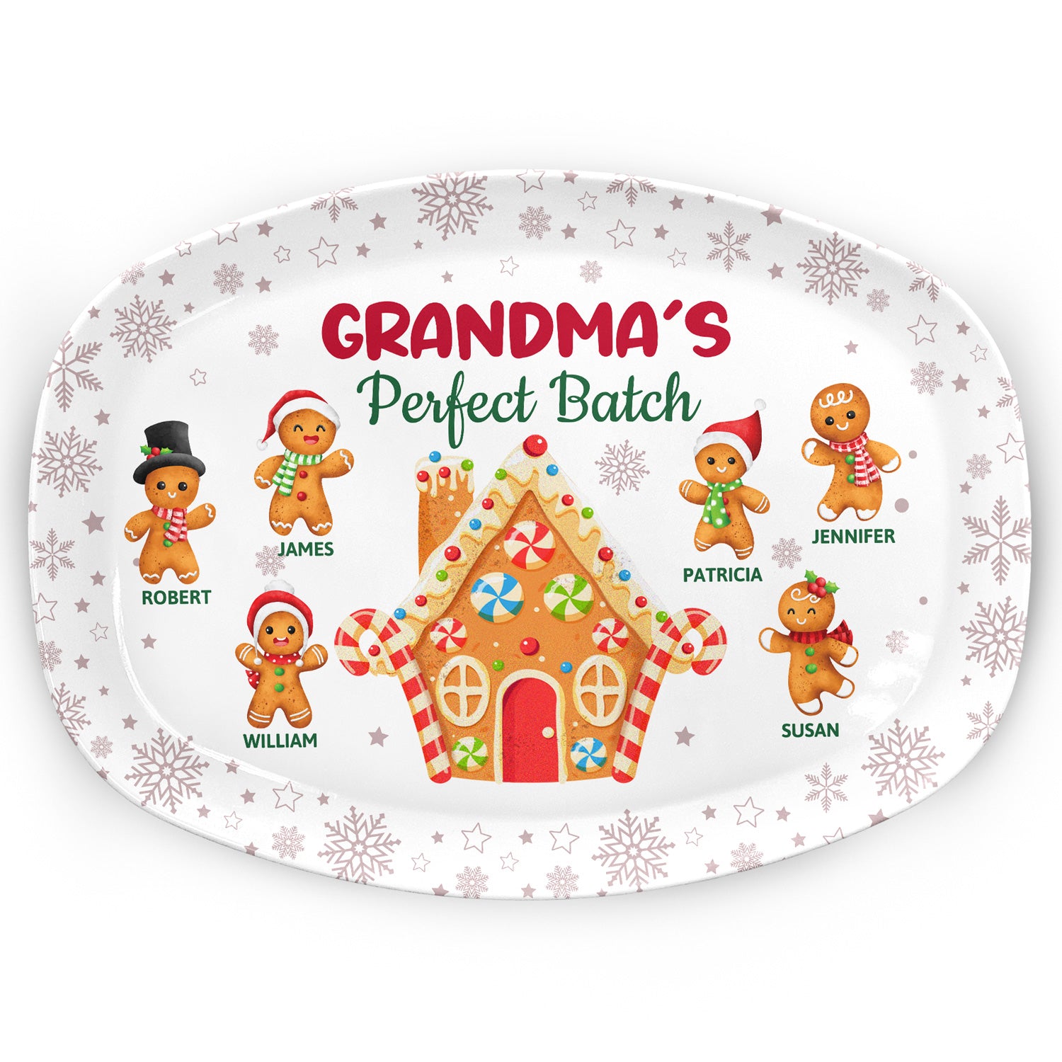 Grandma's Perfect Batch - Christmas, Loving Gift For Mom, Grandma, Grandparents, Family - Personalized Plate