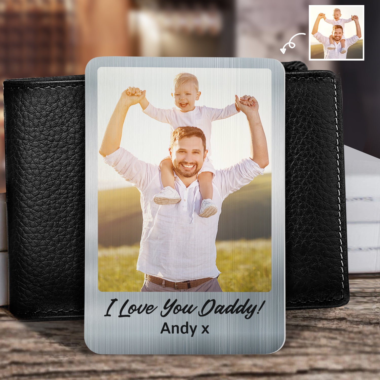 Custom Photo - Gift For Dad, Mom, Family, Siblings, Friends, Couples - Personalized Aluminum Wallet Card