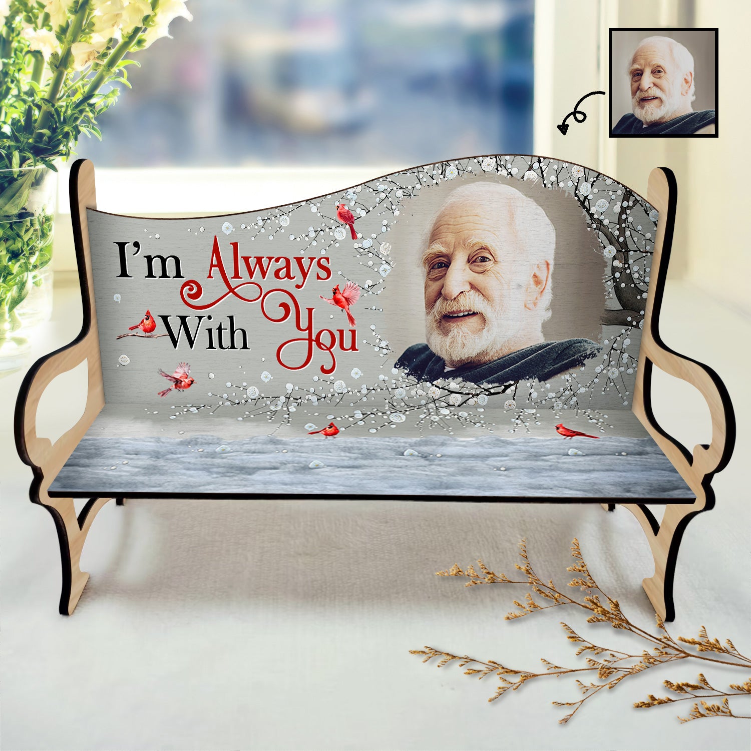 Custom Photo I'm Always With You - Memorial Gift For Family, Friends, Cat Lovers, Dog Lovers - Personalized Memorial Bench