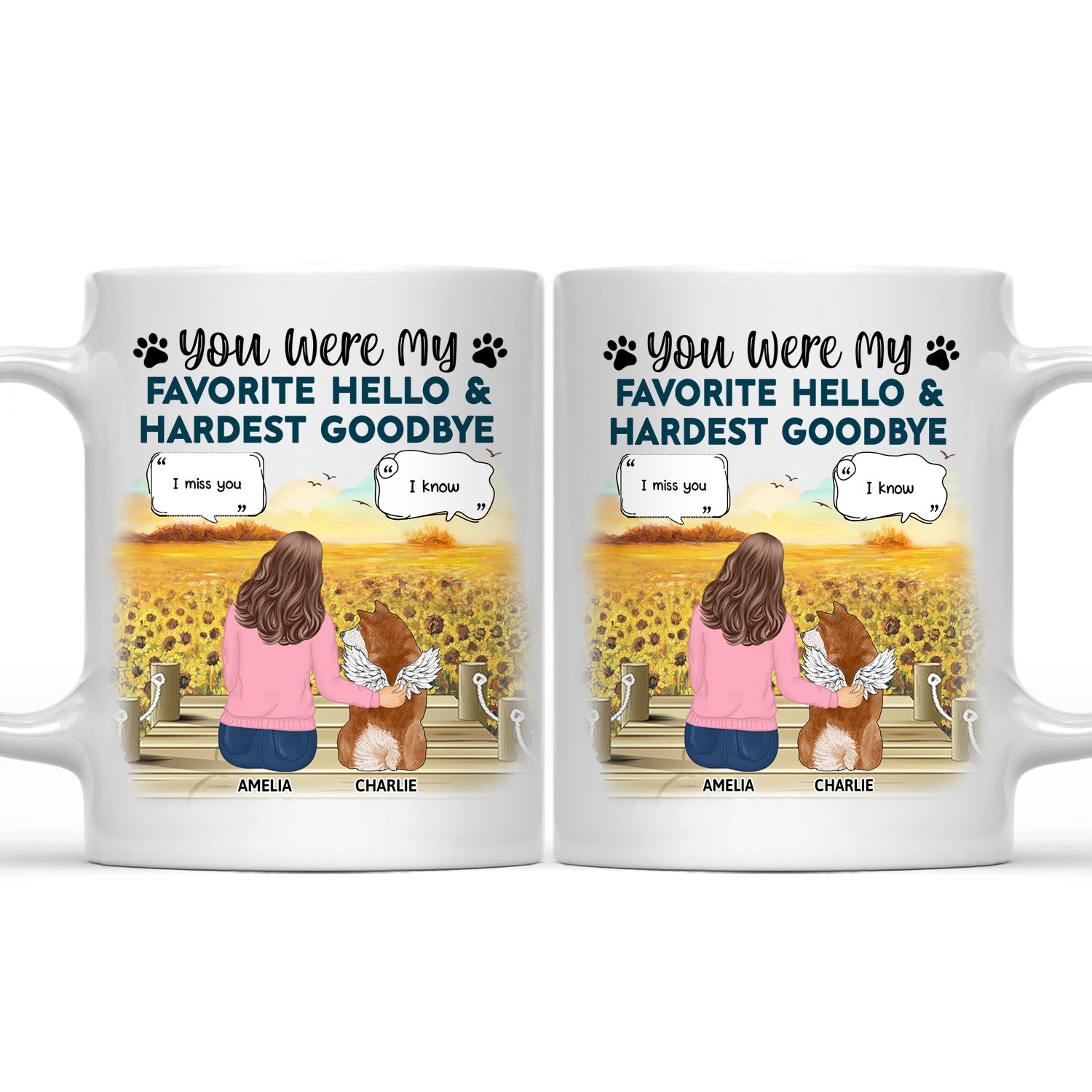 You Were My Favorite Hello - Memorial Gift For Dog Lovers, Dog Mom, Dog Dad - Personalized Mug