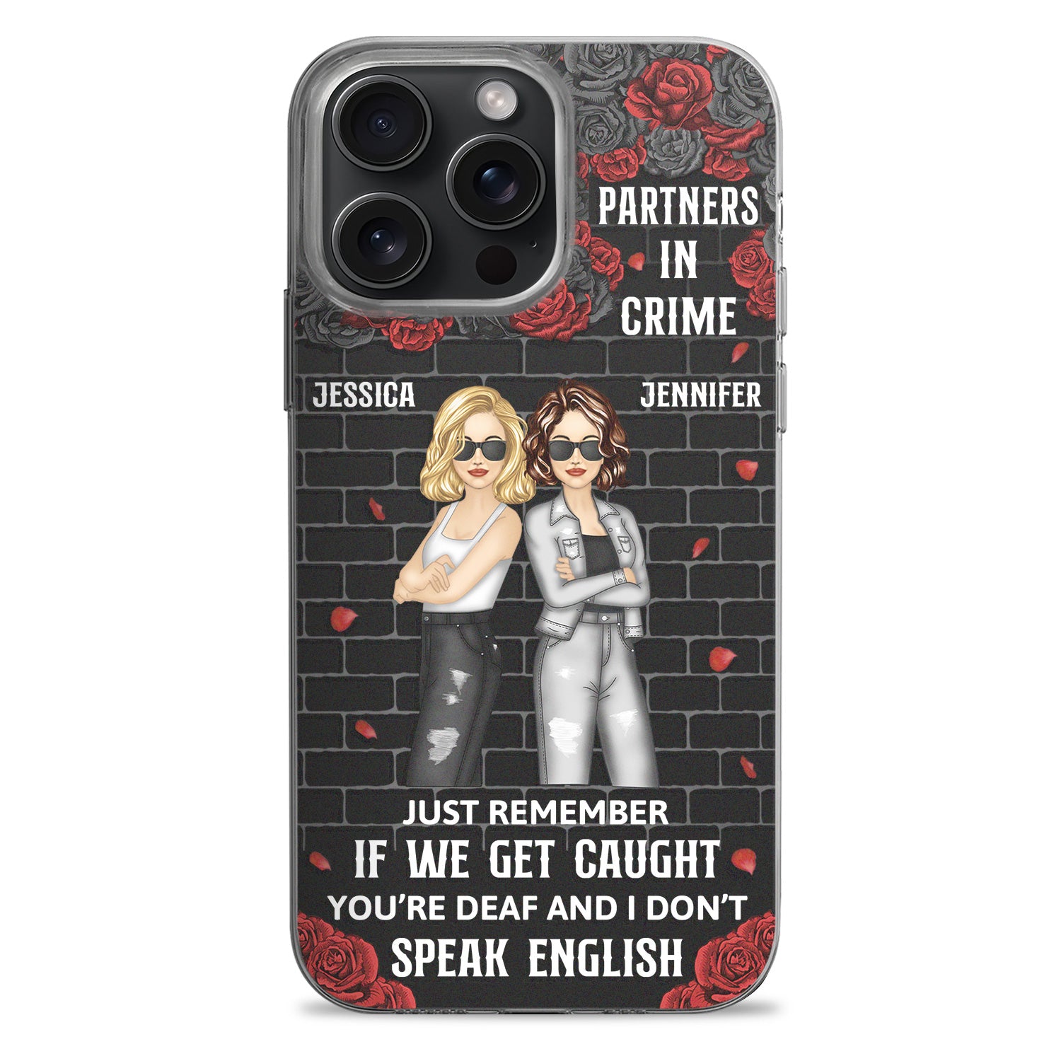 Bestie Partners In Crime If We Get Caught - Birthday, Funny Gift For Friend, Sister - Personalized Clear Phone Case