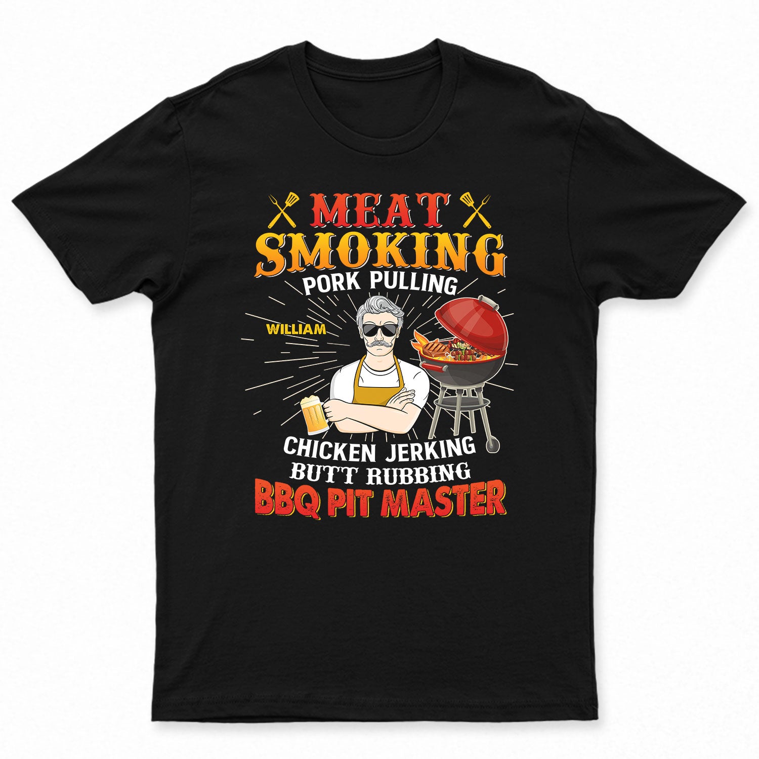 Meat Smoking Pork Pulling - Gift For Father, Dad - Personalized T Shirt