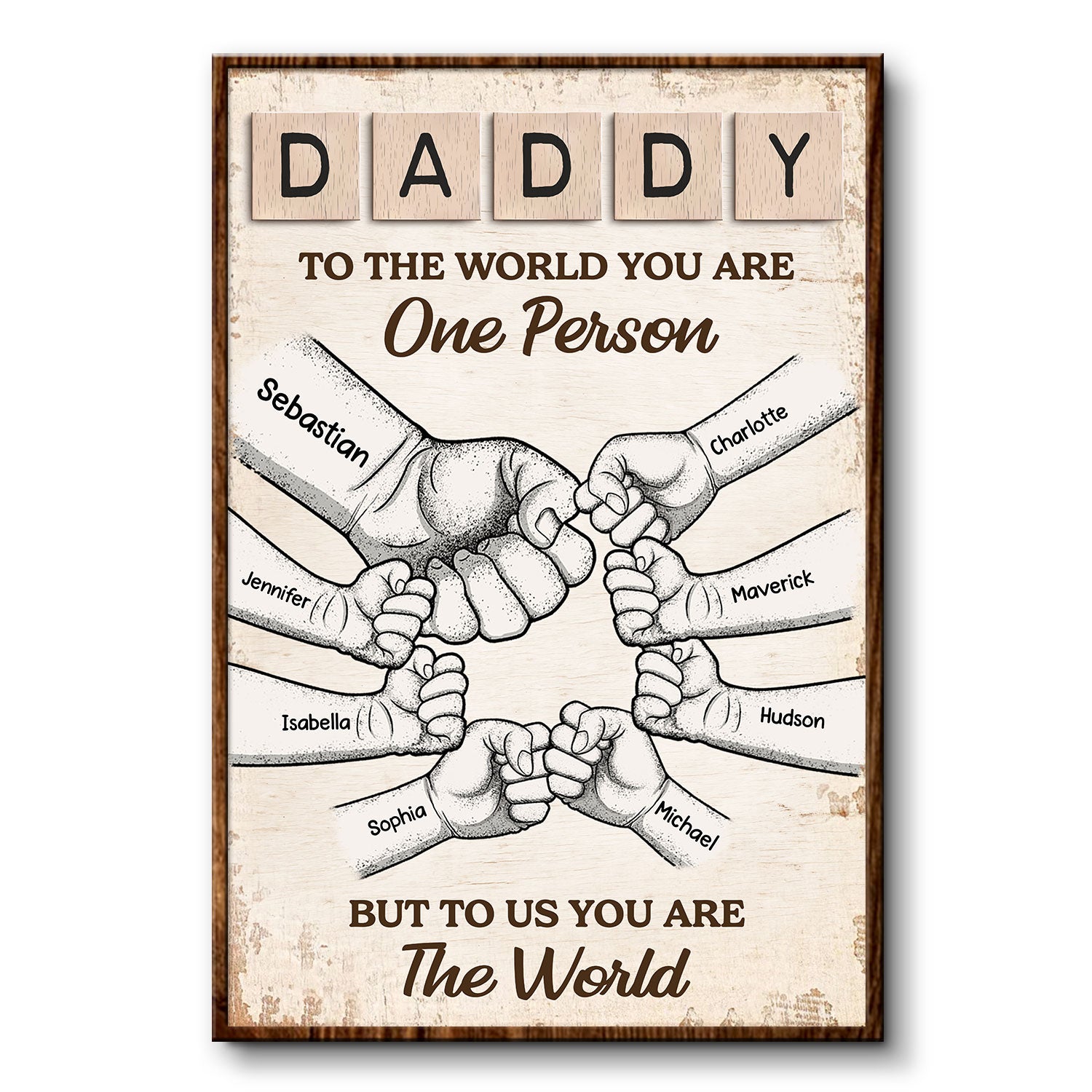 Dad Grandpa To Us You Are The World Fist Bump - Gift For Father, Grandfather - Personalized Poster