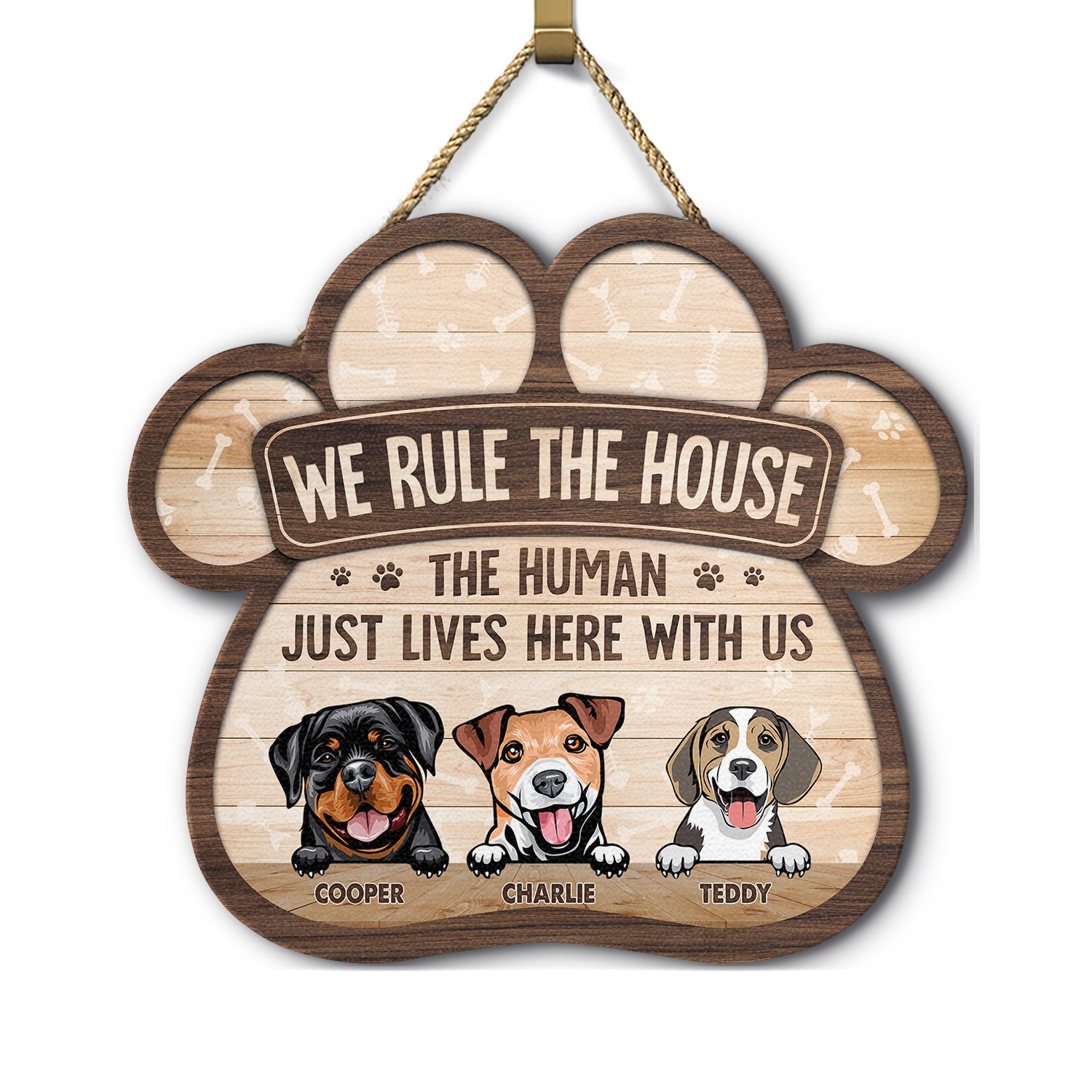 We Rule The House - Gift For Pet Lovers - Personalized Custom Shaped Wood Sign