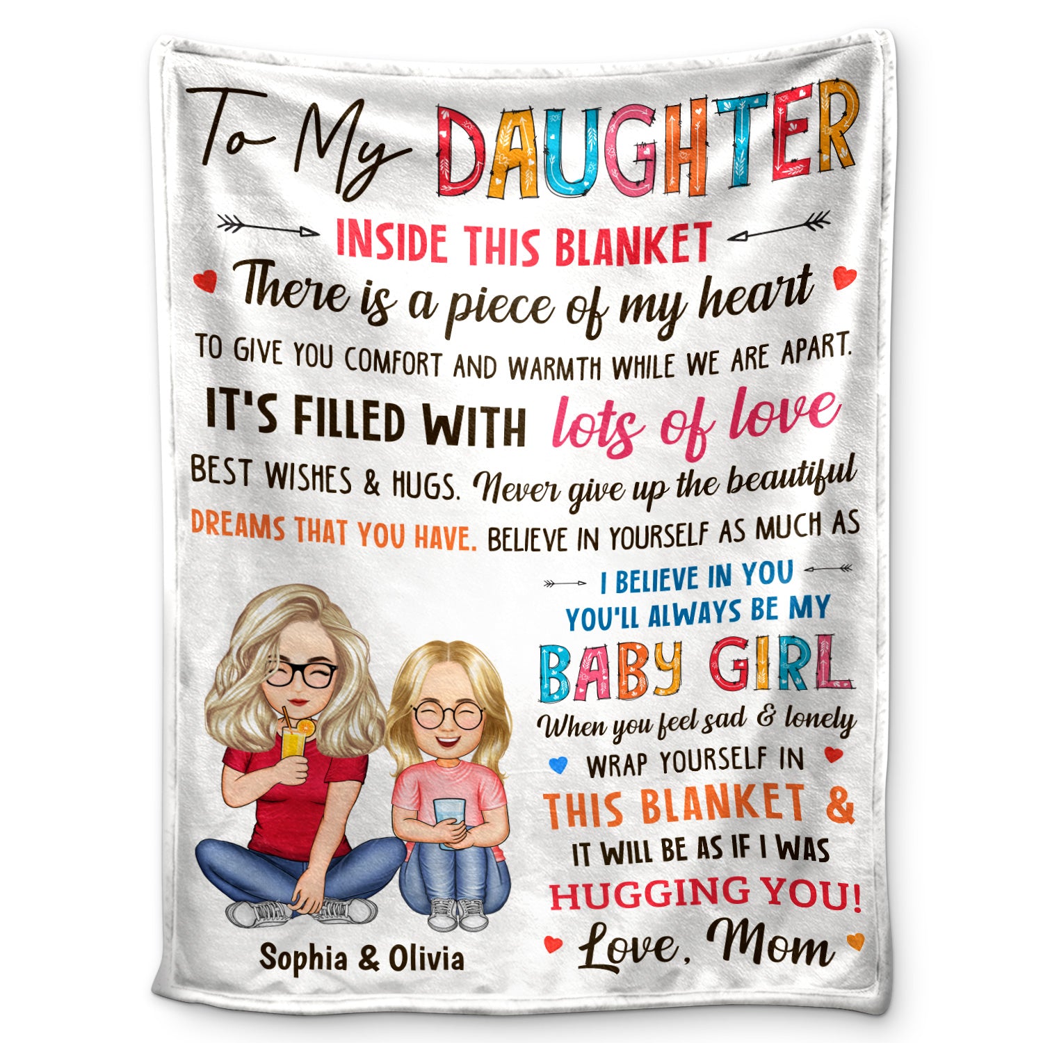 To My Daughter Inside This Blanket - Gift For Daughter - Personalized Fleece Blanket