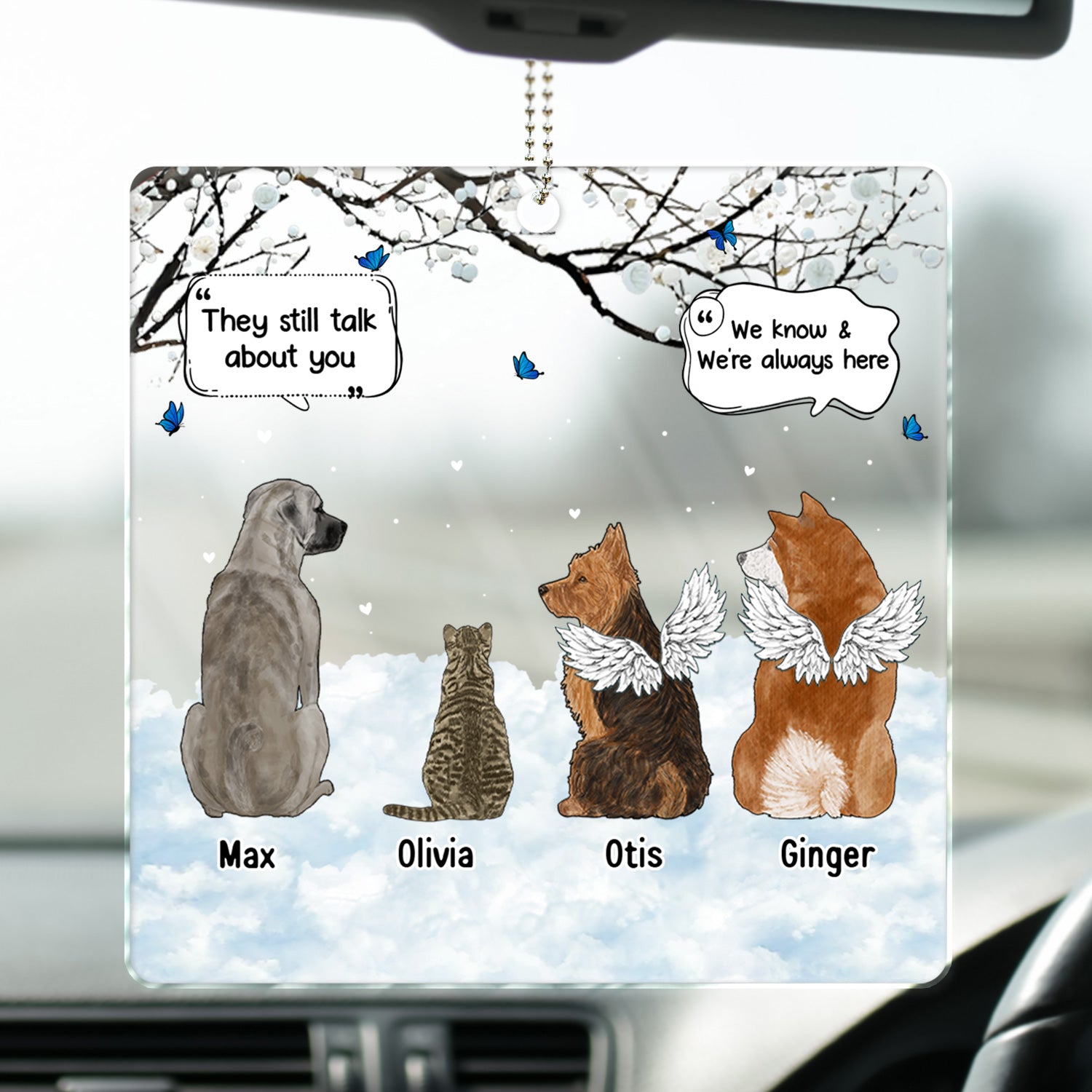 We Still Talk About You - Memorial Gift For Pet Lovers - Personalized Acrylic Car Hanger