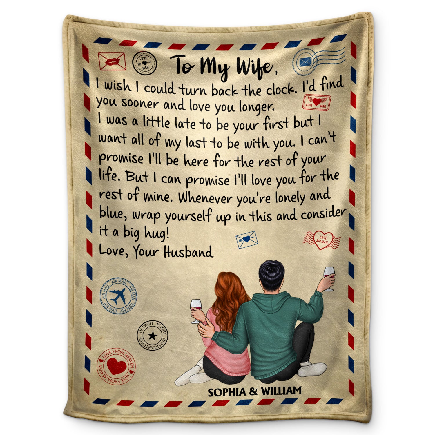 Turn Back The Clock - Gift For Couples, Husband, Wife, Family - Personalized Fleece Blanket