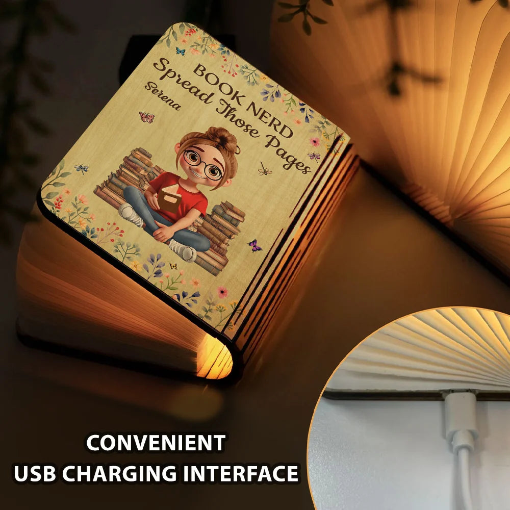 Gift For Yourself, Gift For Women, Gift For Men, Reading, Happy - Book Whore Spread Those Pages - Personalized Book Lamp