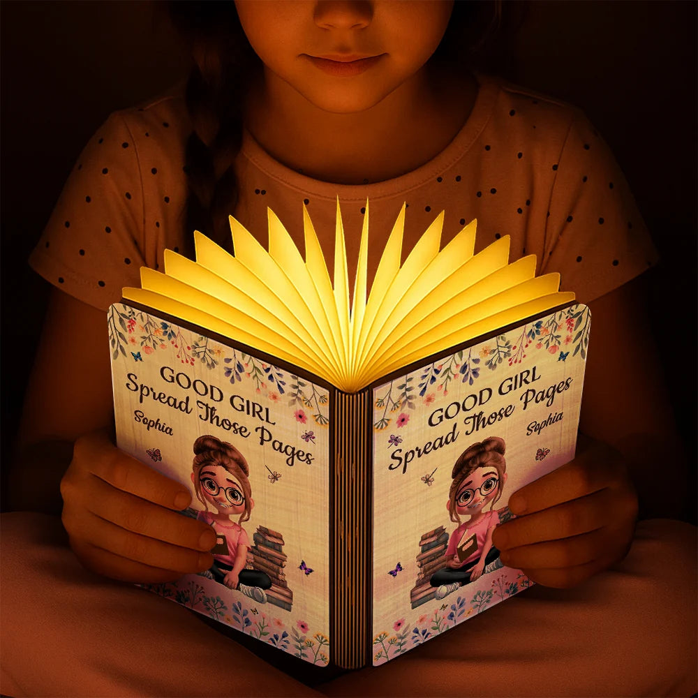 Gift For Yourself, Gift For Women, Gift For Men, Reading, Happy - Book Whore Spread Those Pages - Personalized Book Lamp
