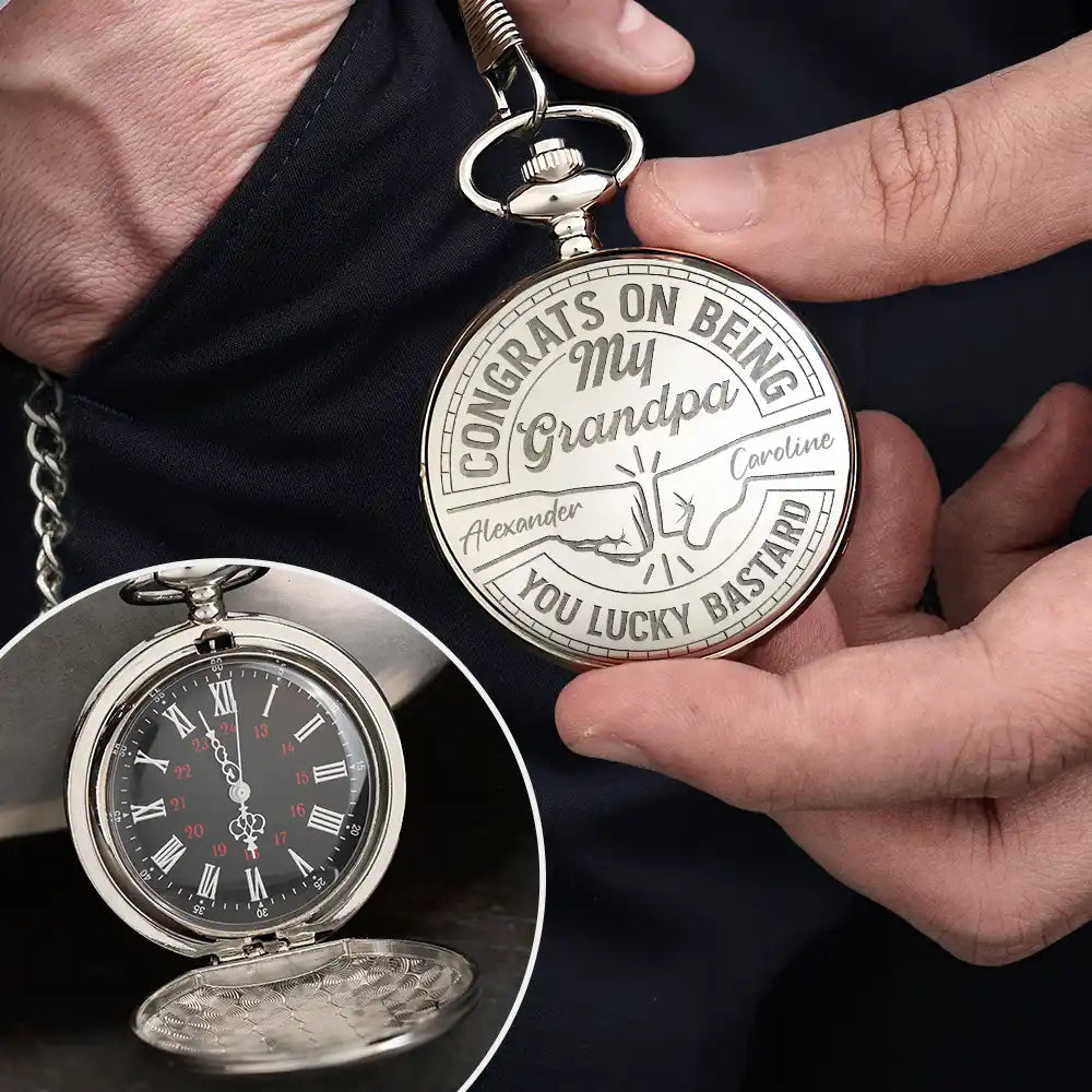 Congrats On Being My Brother You Lucky Man - Personalized Pocket Watch
