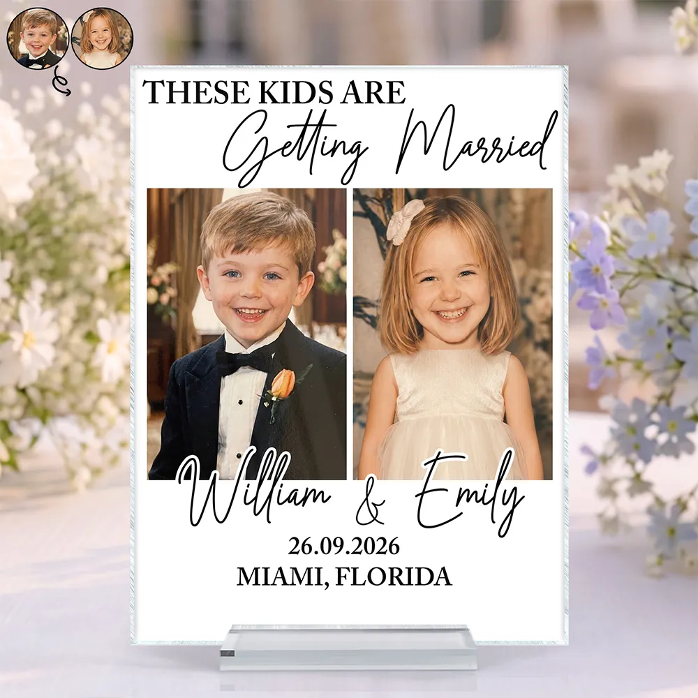 Humorous, Custom Photo, Gift For Couples, Wedding, Dynamic Photo - Custom Photo Look Who's Getting Married Couple - Personalized Vertical Rectangle Acrylic Plaque