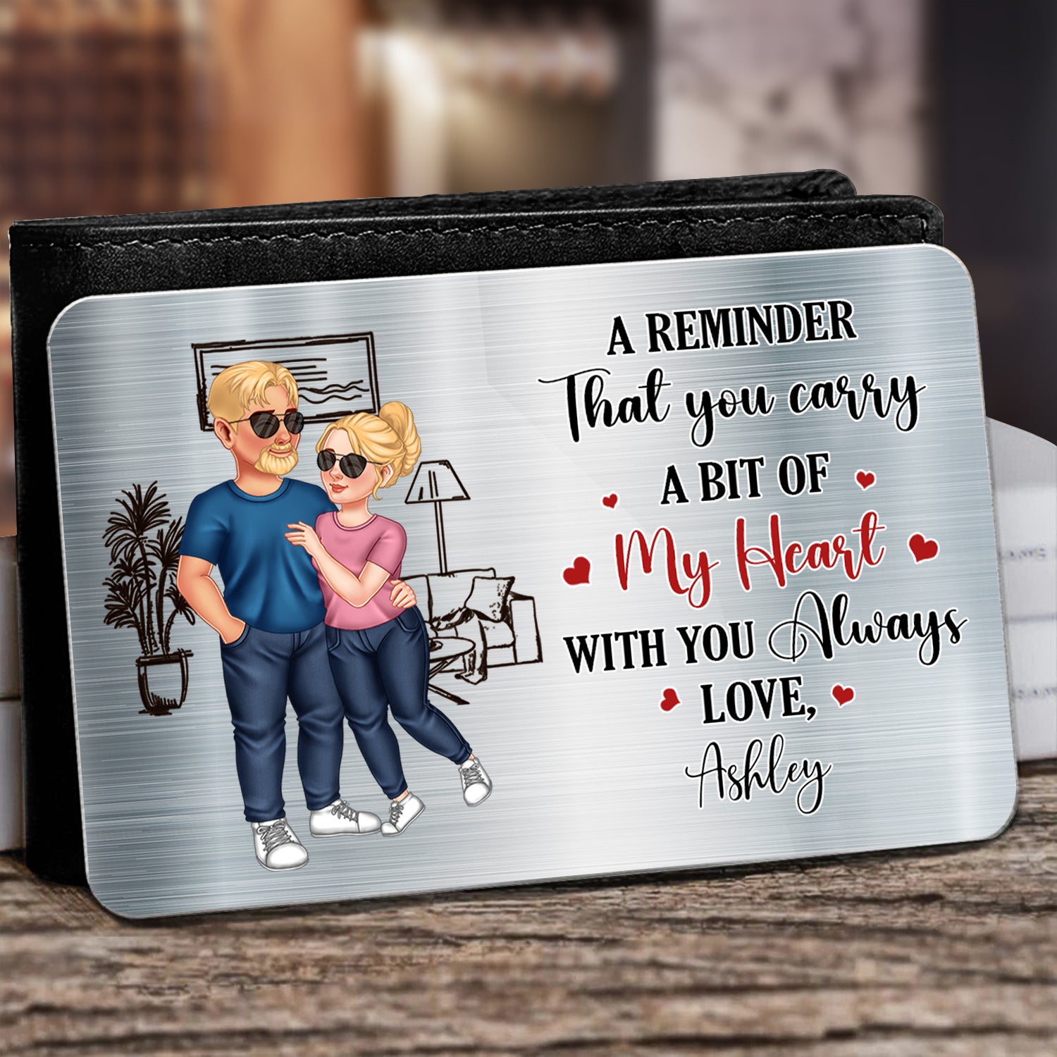 A Reminder That You Carry - Gift For Couples - Personalized Aluminum Wallet Card