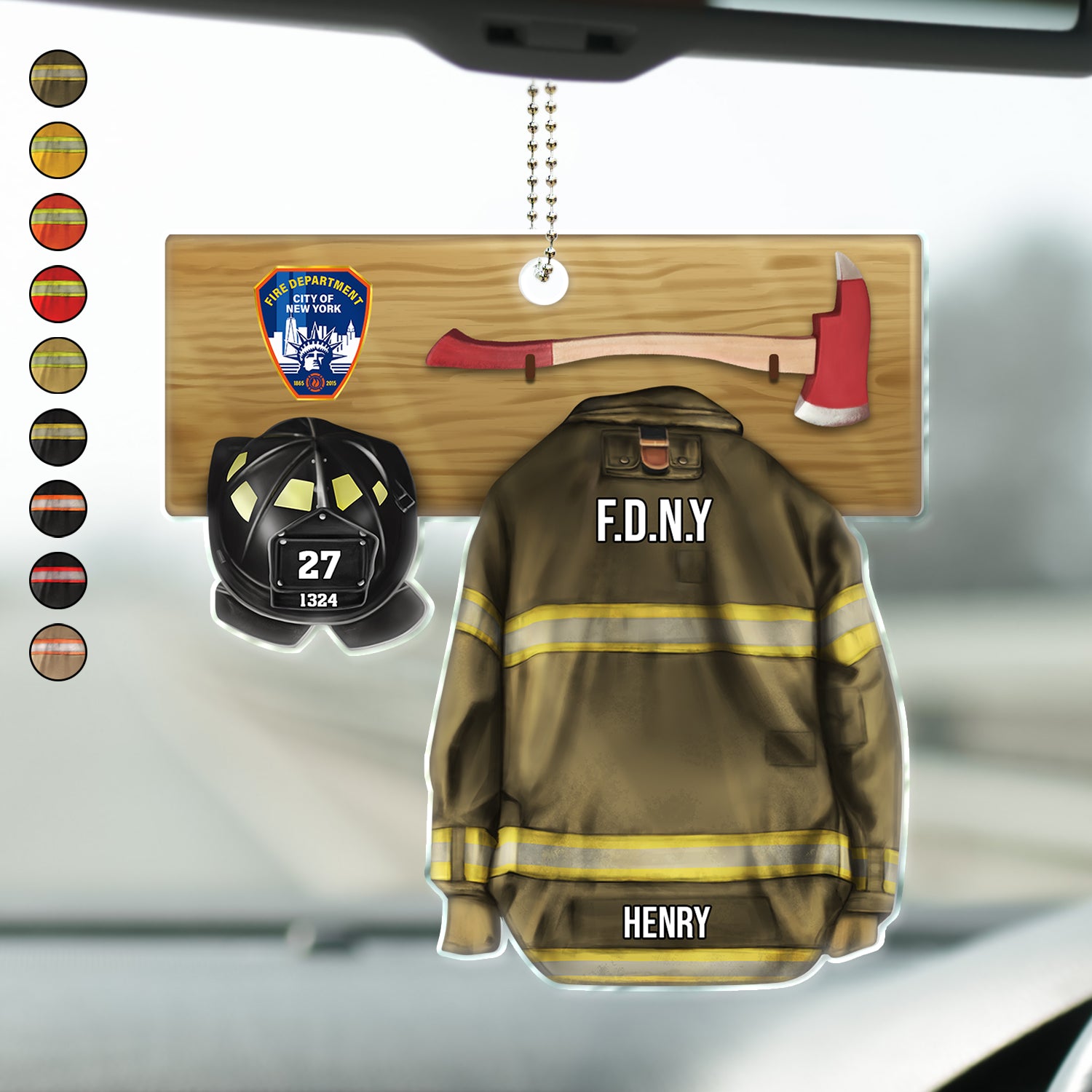 Custom Photo Firefighter Armor - Gift For Firefighter - Personalized Acrylic Car Hanger