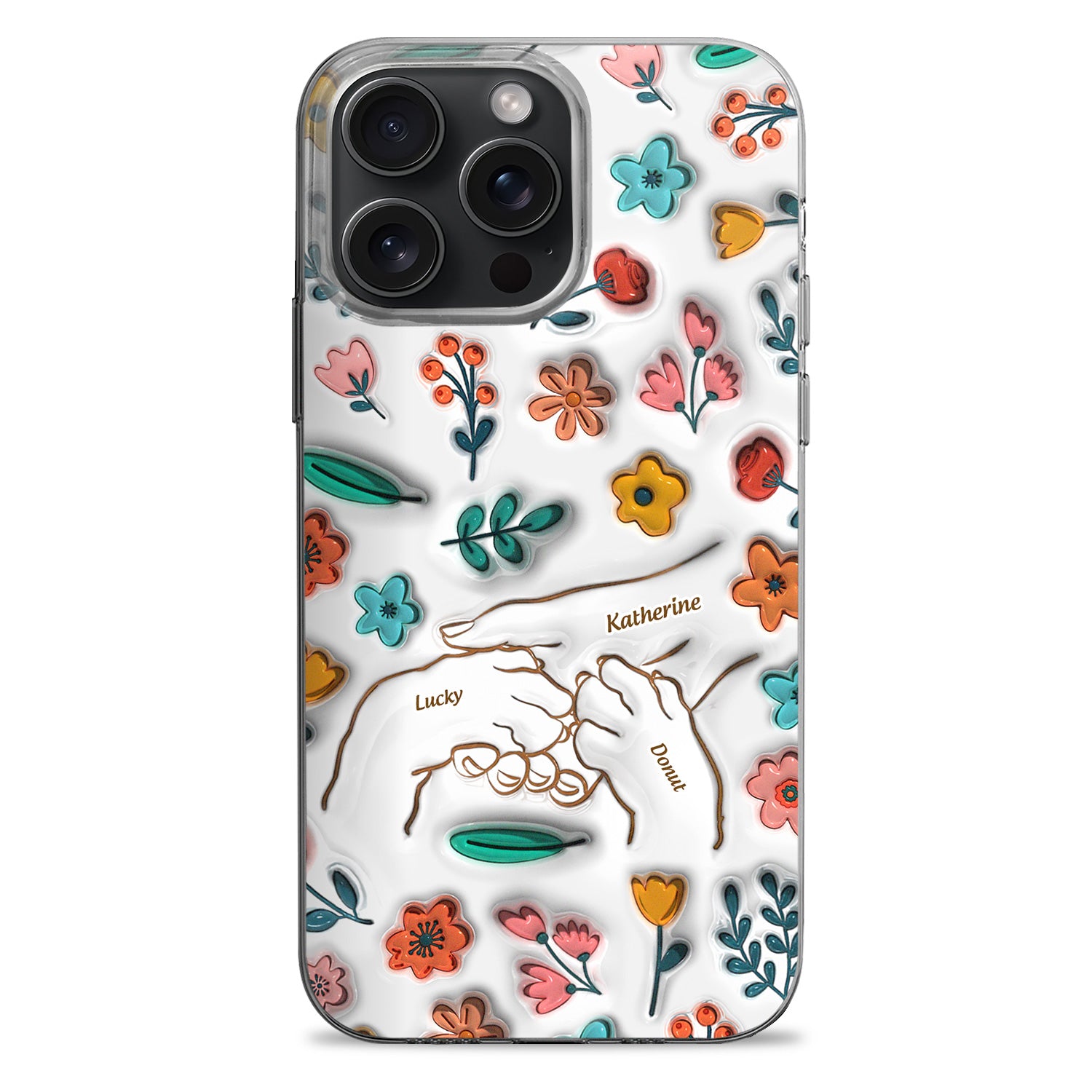 Paw And Hand - Gift For Dog Lovers - 3D Inflated Effect Printed Clear Phone Case, Personalized Clear Phone Case