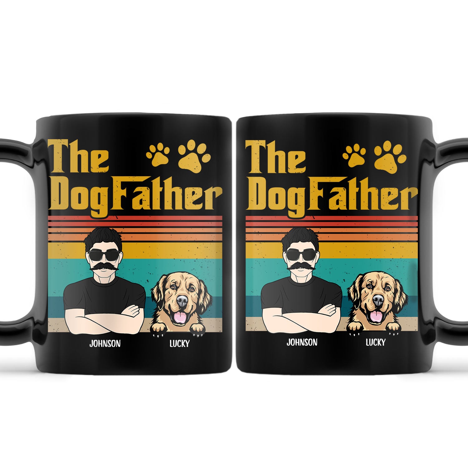 The Dog Father - Gift For Dog Dad, Dog Lovers - Personalized Black Mug