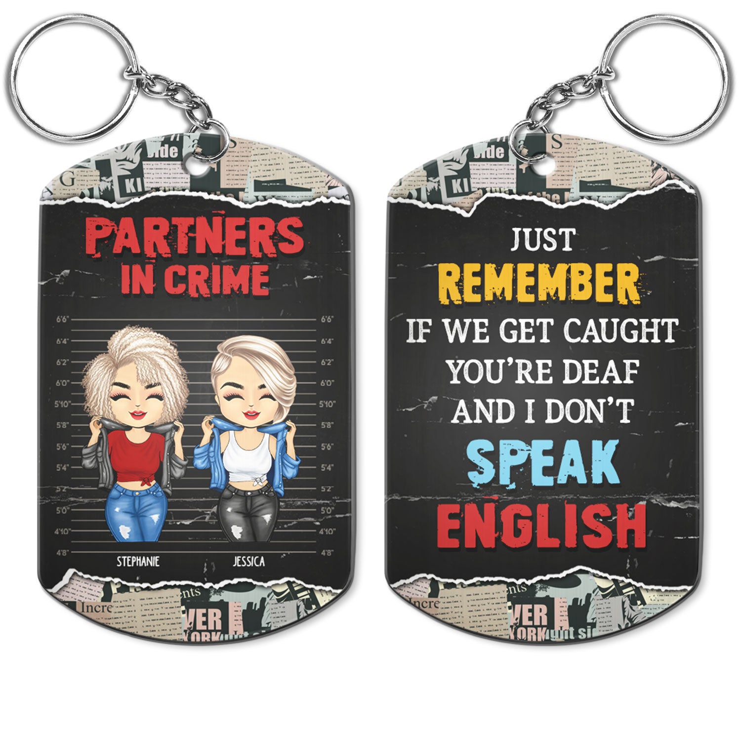 I Don't Speak English - Gift For Besties, Sisters - Personalized Aluminum Keychain