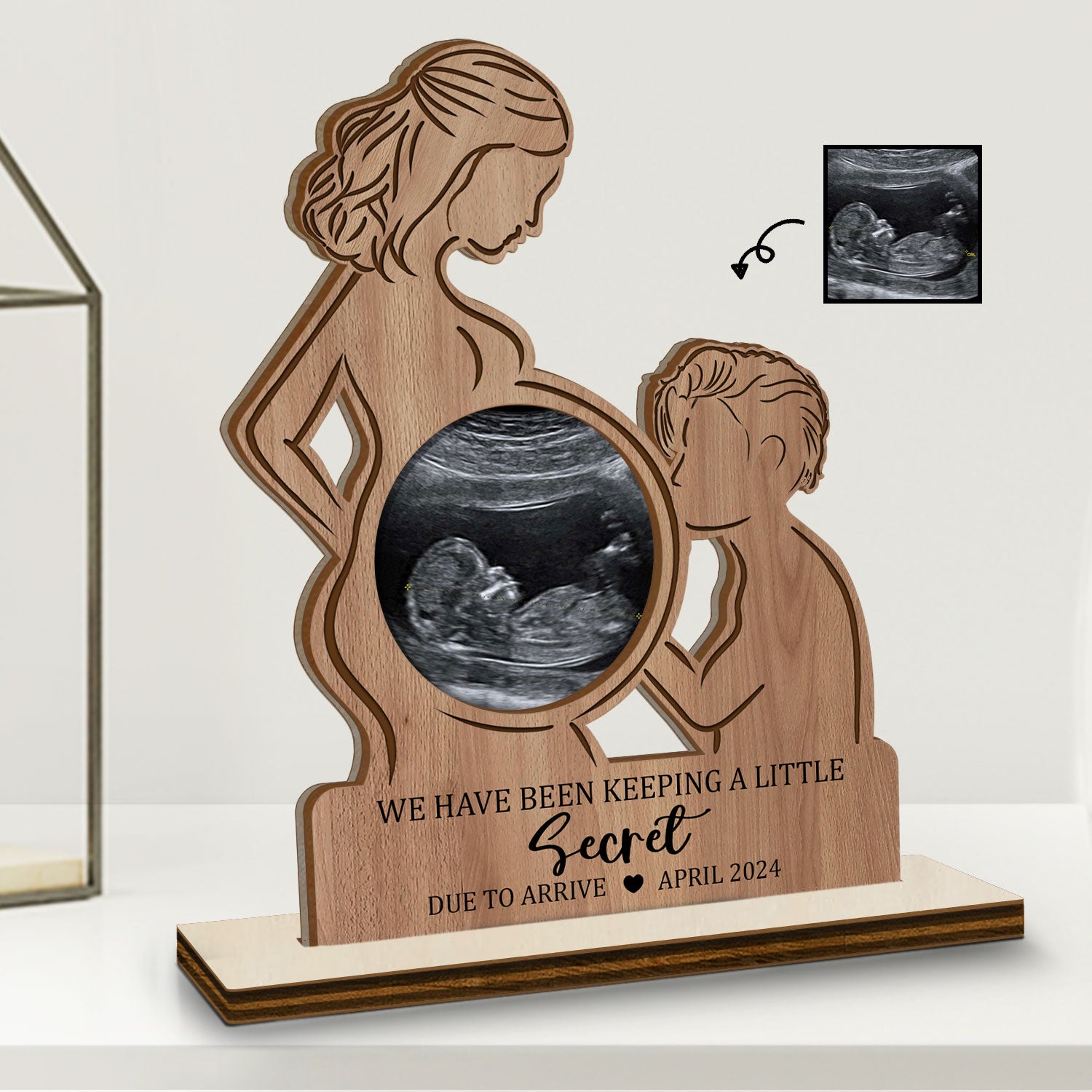 Custom Photo We Have Been Keeping - Gift For Parent-to-be - Personalized Custom Shaped 2-Layered Wooden Plaque