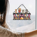 Pet Lovers, Pet Mom, Pet Dad ,Dog Lovers, Dog Mom, Dog Dad, Happy - Dog Mom Dog Dad 3D Effect - Personalized Window Hanging Suncatcher Ornament