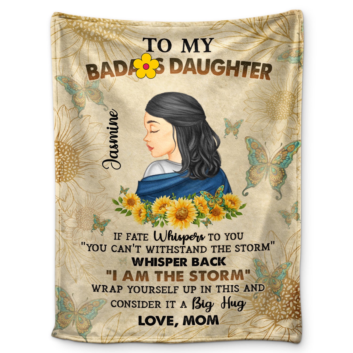 To My Badass Daughter - Gift For Women - Personalized Fleece Blanket, Sherpa Blanket