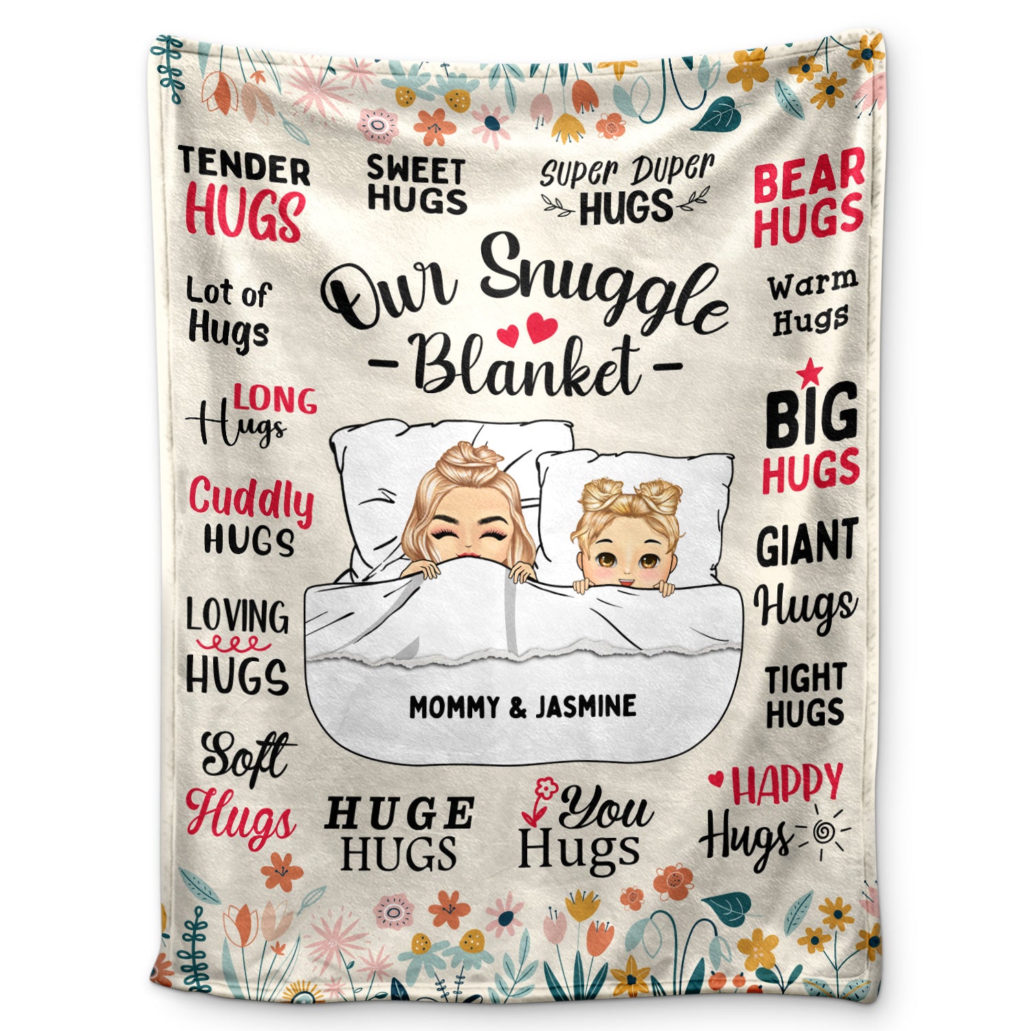 Mother Hug Blanket - Gift For Mother - Personalized Fleece Blanket, Sherpa Blanket