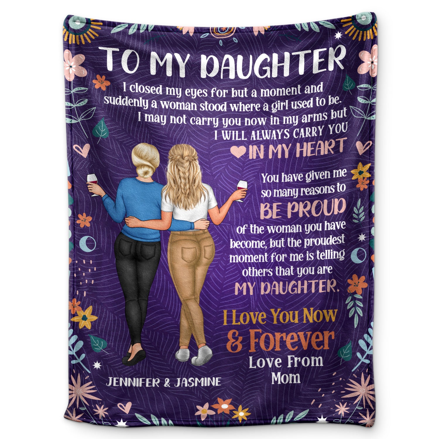 Daughter Closed My Eyes For A Momment - Gift For Daughter - Personalized Fleece Blanket, Sherpa Blanket