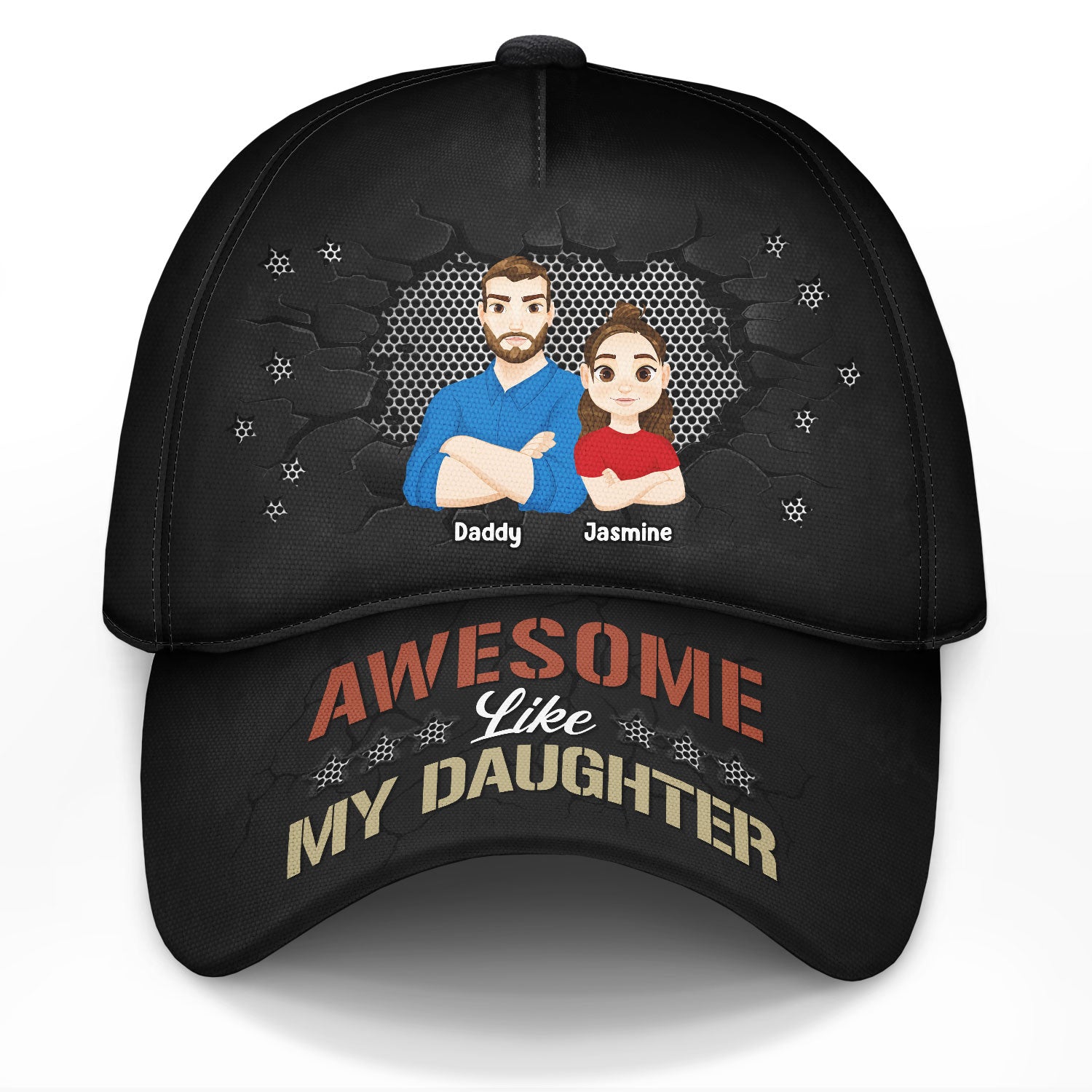 Flat Art Awesome Like My Daughter - Gift For Father - Personalized Classic Cap