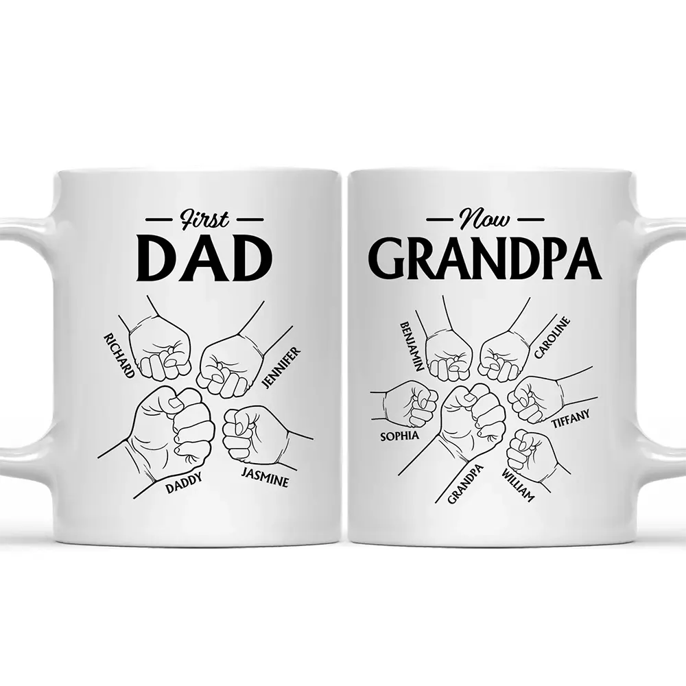 First Dad Now Grandpa - Personalized Mug