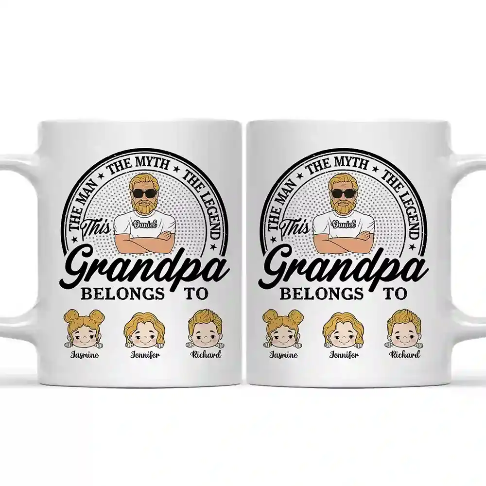 This Dad Grandpa Belongs To - Personalized Mug