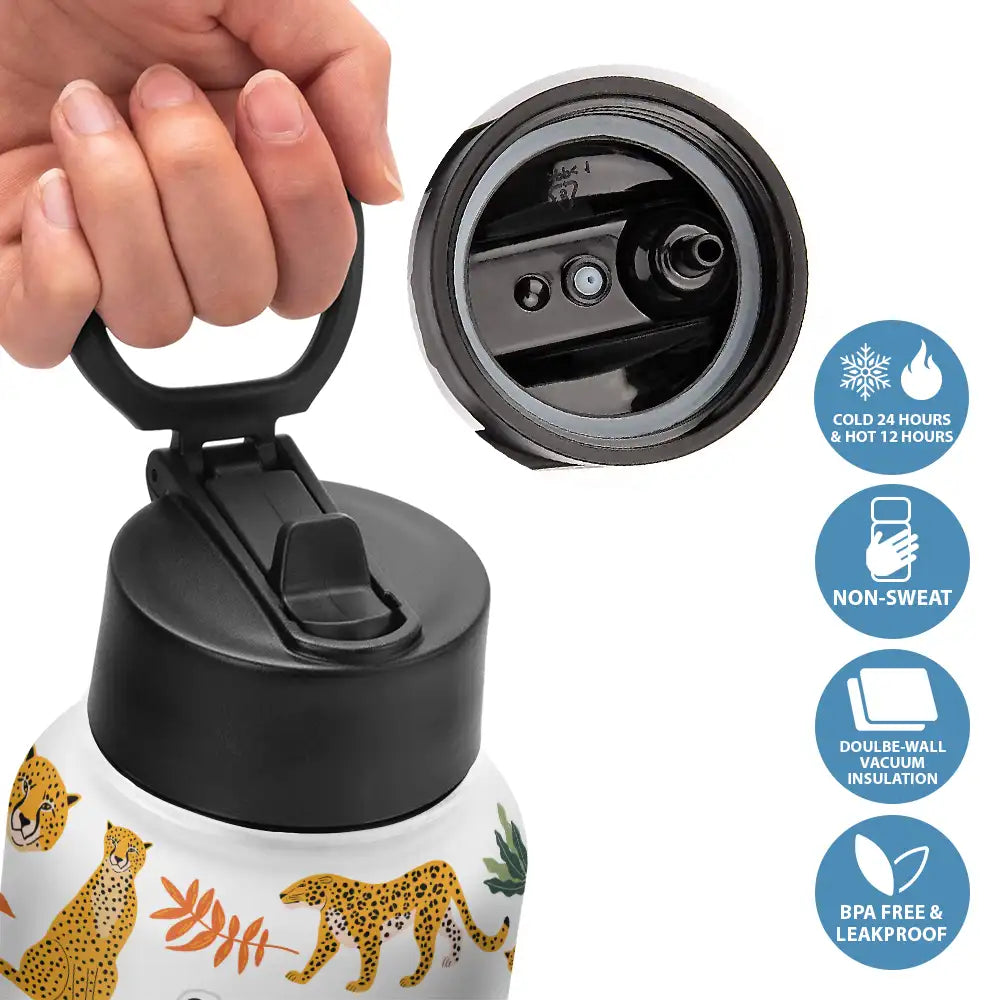 Bouteille d'eau personnalisée pour enfant avec monogramme, lettre, licorne, papillon, dinosaure et animaux
