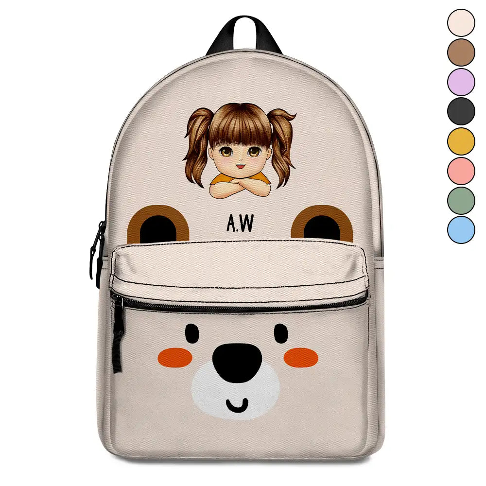 Ours en peluche enfant - Sac à dos en toile personnalisé