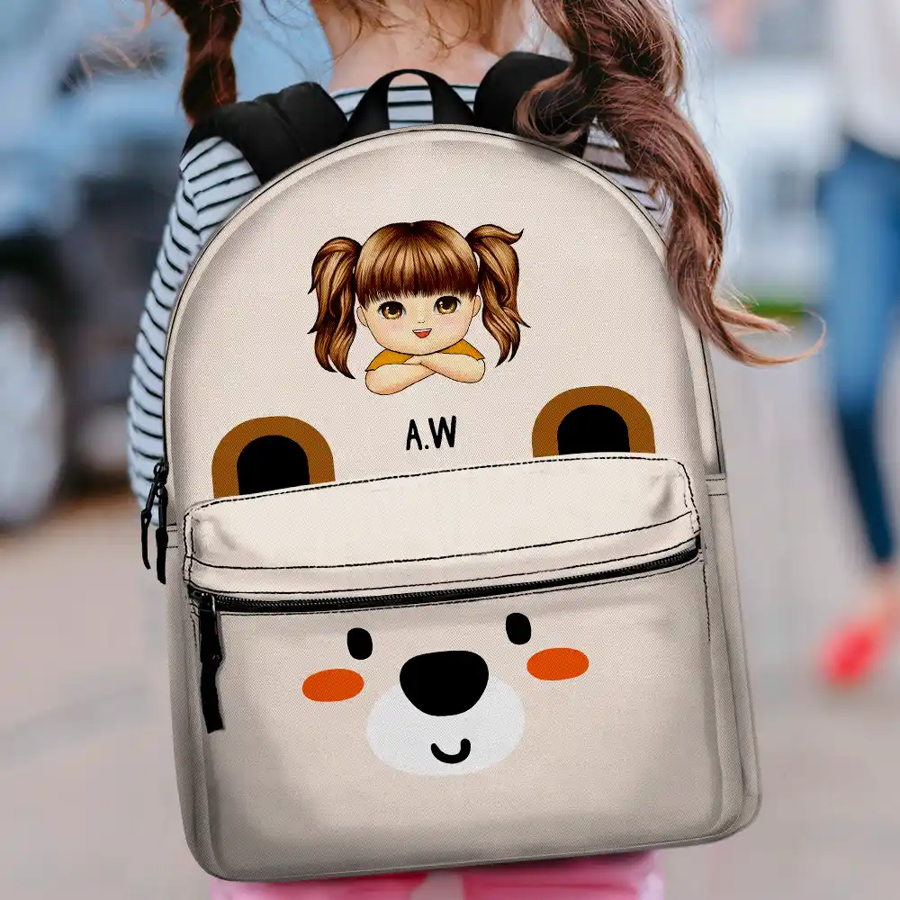 Ours en peluche enfant - Sac à dos en toile personnalisé