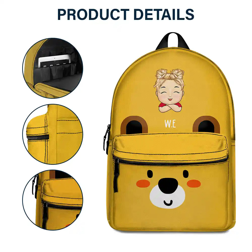 Ours en peluche enfant - Sac à dos en toile personnalisé