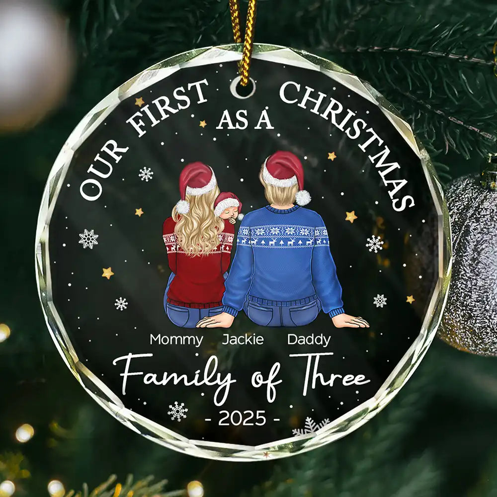 First Christmas As A Family Of Three New Parents Personalized