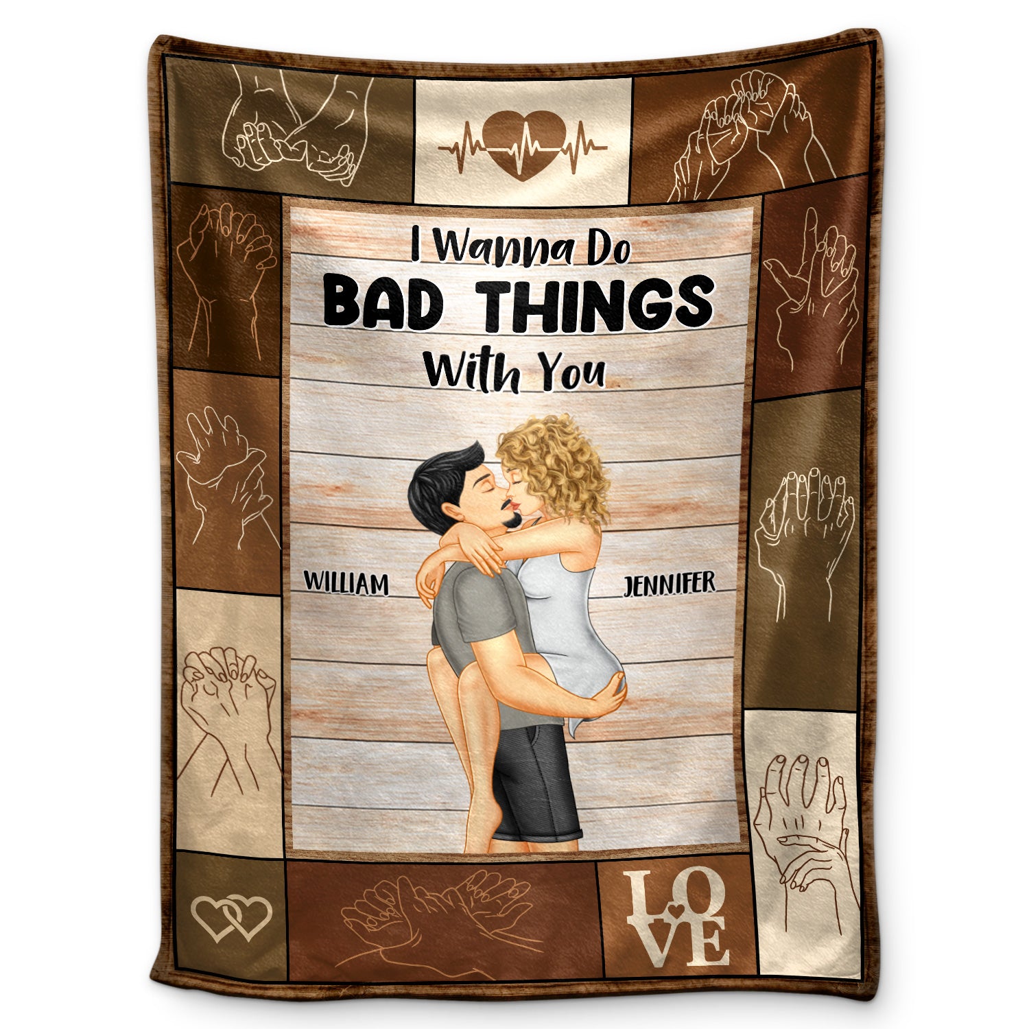 Couple I Wanna Do Bad Things With You - Gift For Couples - Personalized Fleece Blanket