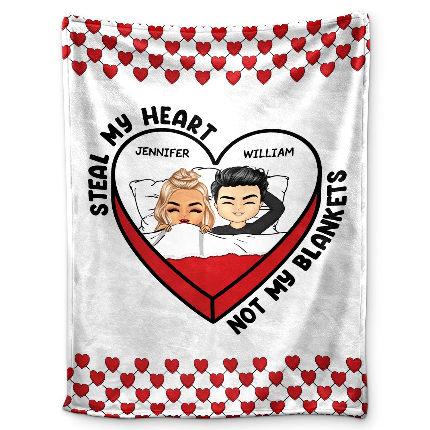 Steal My Heart - Gift For Couples - Personalized Fleece Blanket