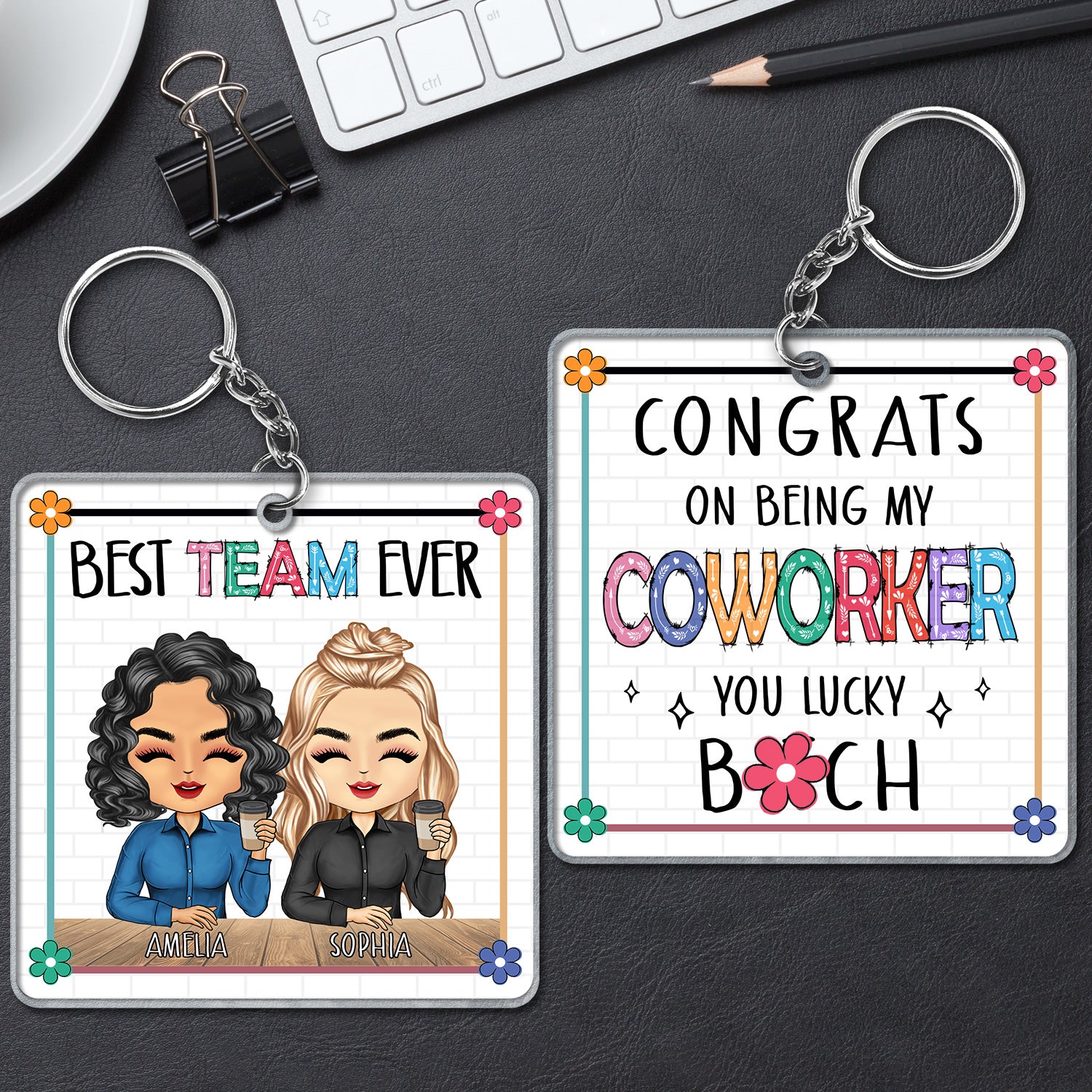 Congrats On Being My Coworker - Gift For Colleagues - Personalized Acrylic Keychain