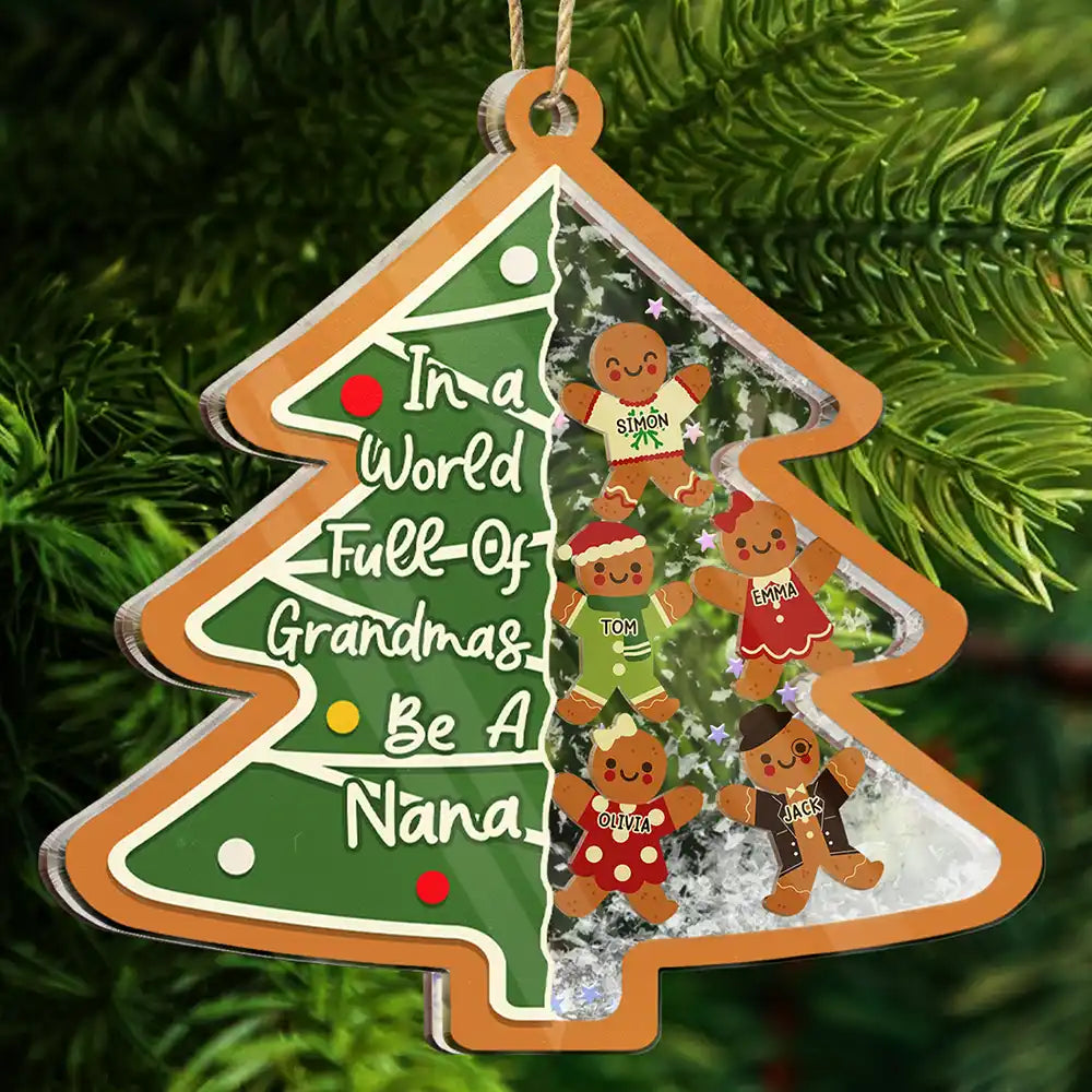 Gingerbread Cookie World Full Of Grandmas Ornament, Personalized