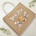 Gift For Bestie,Beach,Summer - Girls Trip Summer Vibe - Personalized Jute Beach Bag