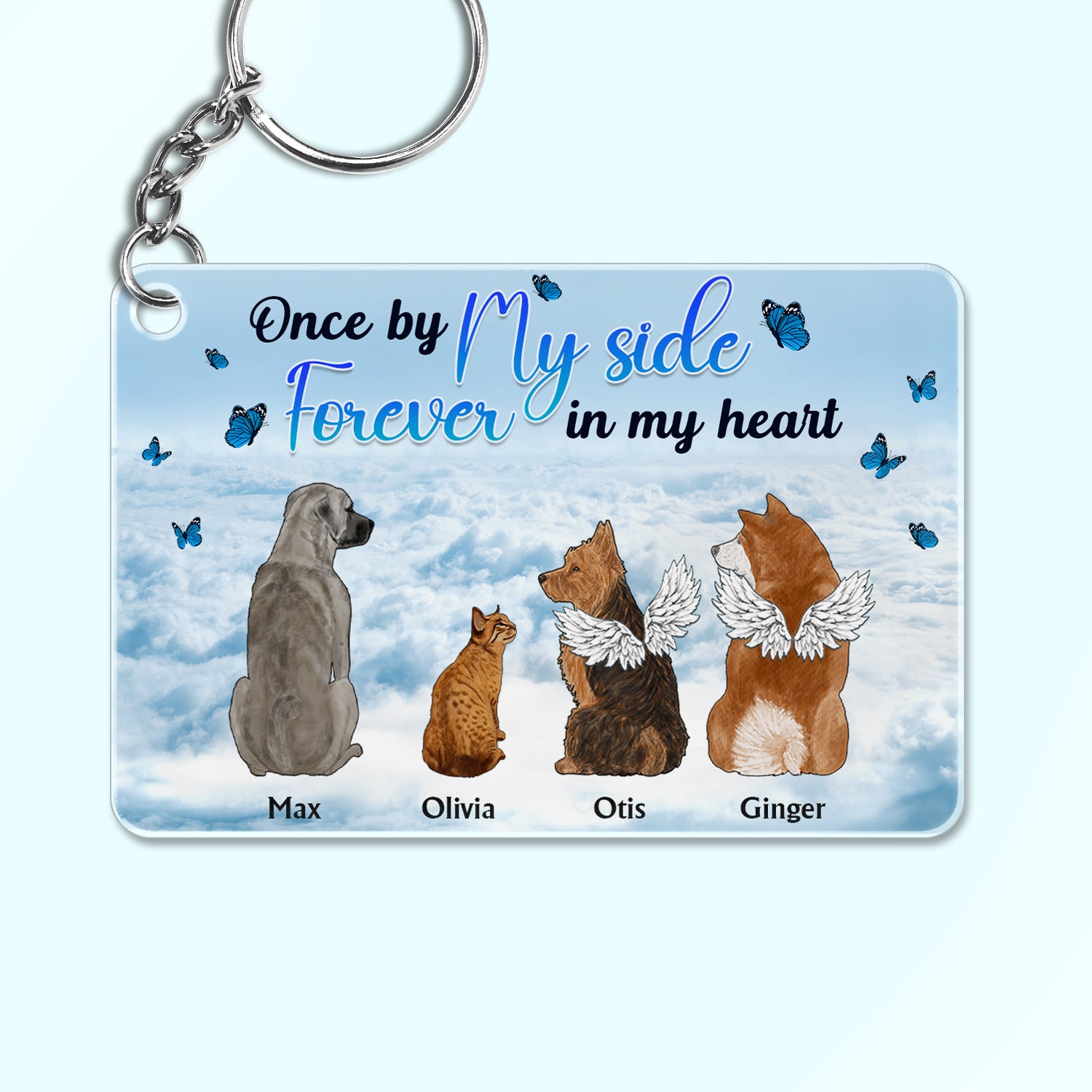 Once By My Side - Memorial Gift For Pet Lovers - Personalized Acrylic Keychain