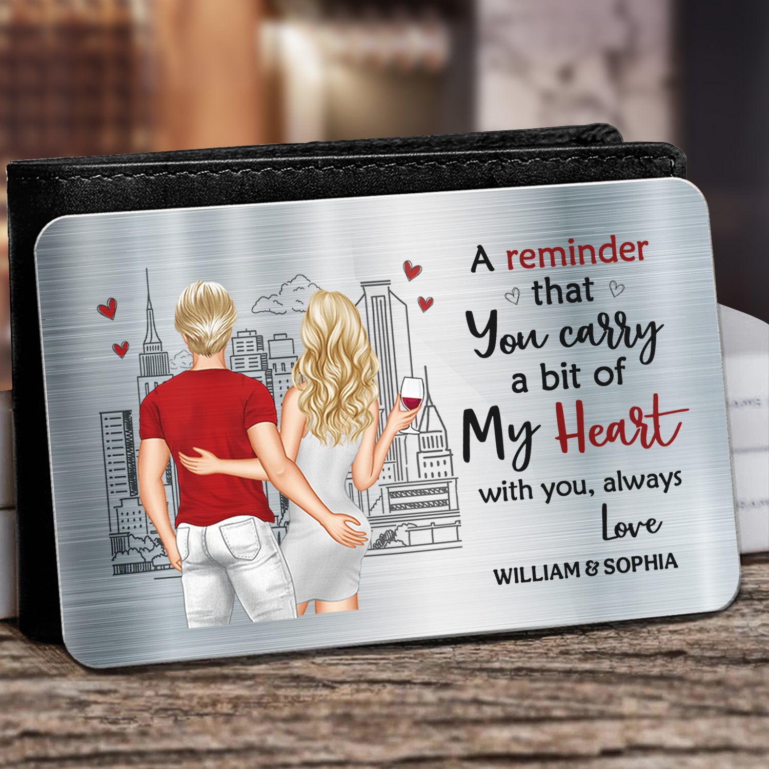 A Reminder That You Carry Back Couples - Gift For Couples - Personalized Aluminum Wallet Card