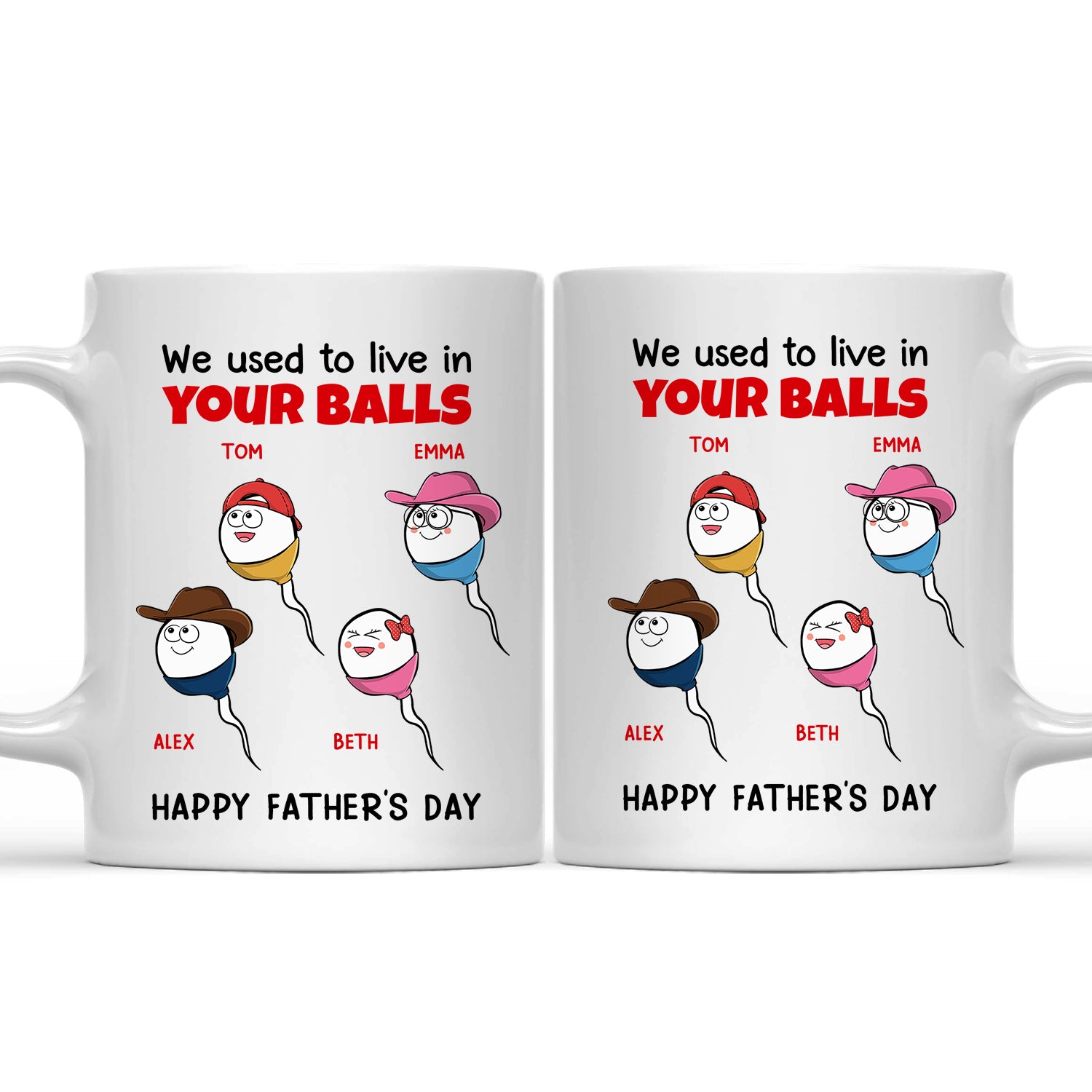 Little Cute Kids We Used To Live - Gift For Father, Dad - Personalized Mug